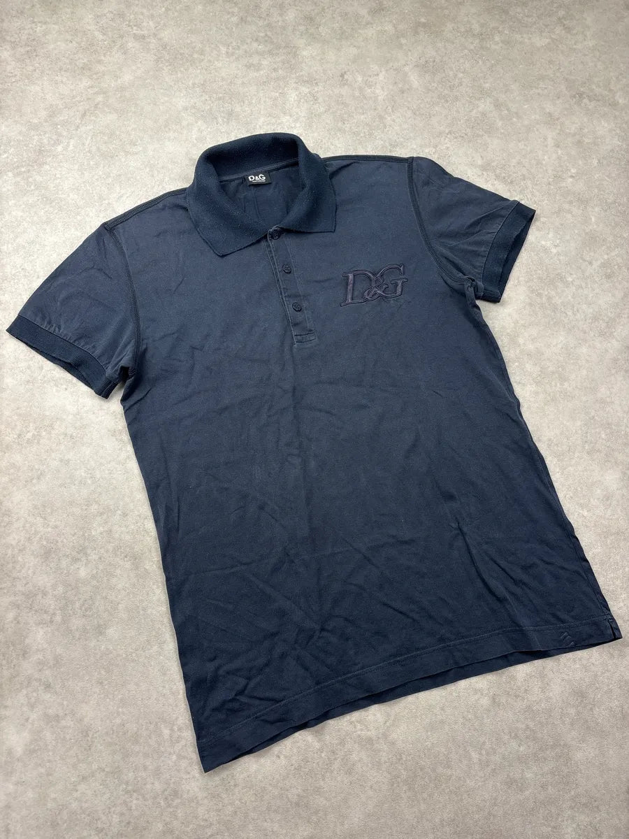 SS2007 Dolce & Gabbana Navy Logo Embroidered Polo AqcvkMvO 3