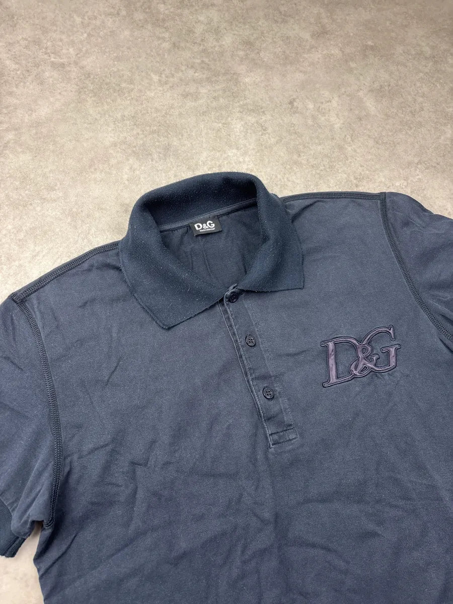 SS2007 Dolce & Gabbana Navy Logo Embroidered Polo AqcvkMvO 4