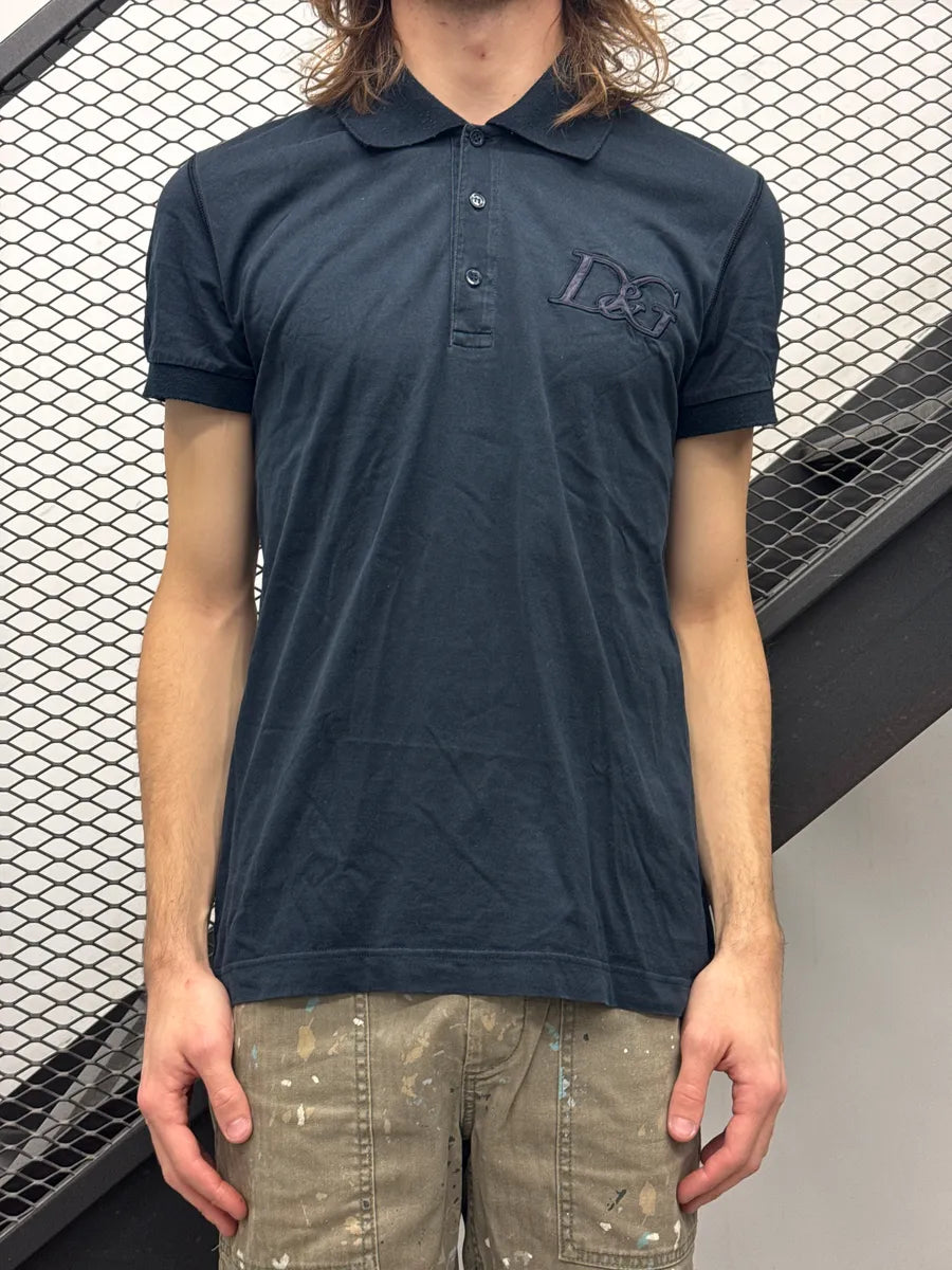 SS2007 Dolce & Gabbana Navy Logo Embroidered Polo AqcvkMvO 1