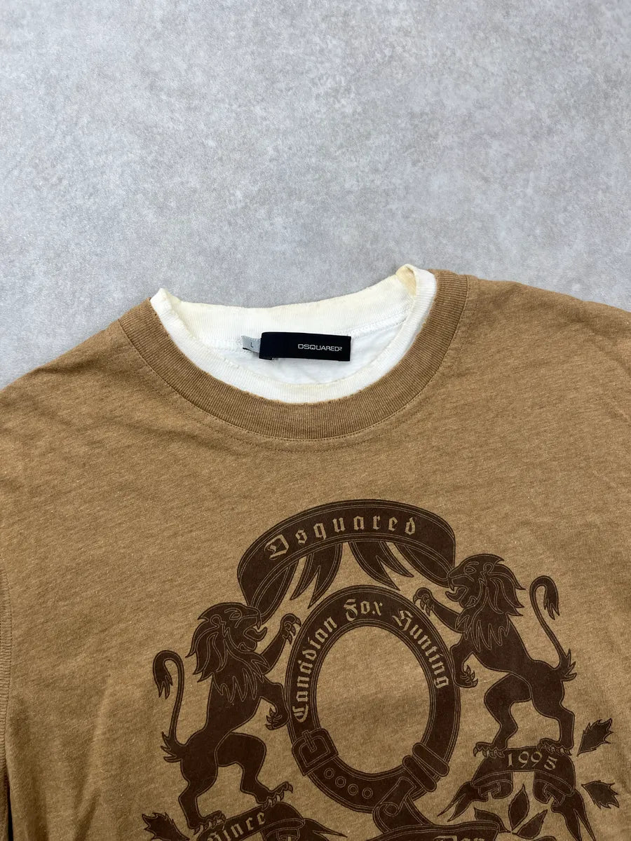 AW2006 Dsquared2 Camel Crest Graphic Layered Hem Longsleeves ArnfbjAL 4