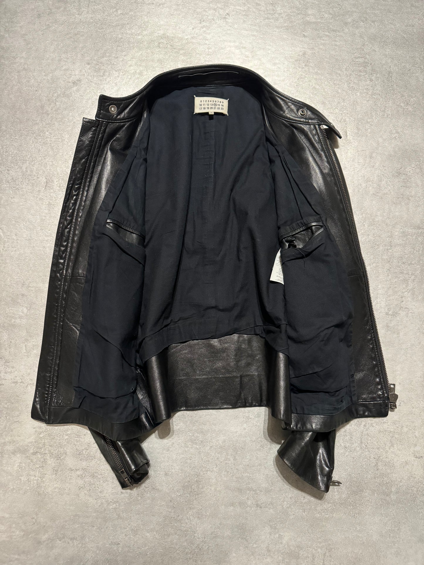 SS2014 Maison Margiela 5 Zips Black Premium Leather Jacket (M) - 7