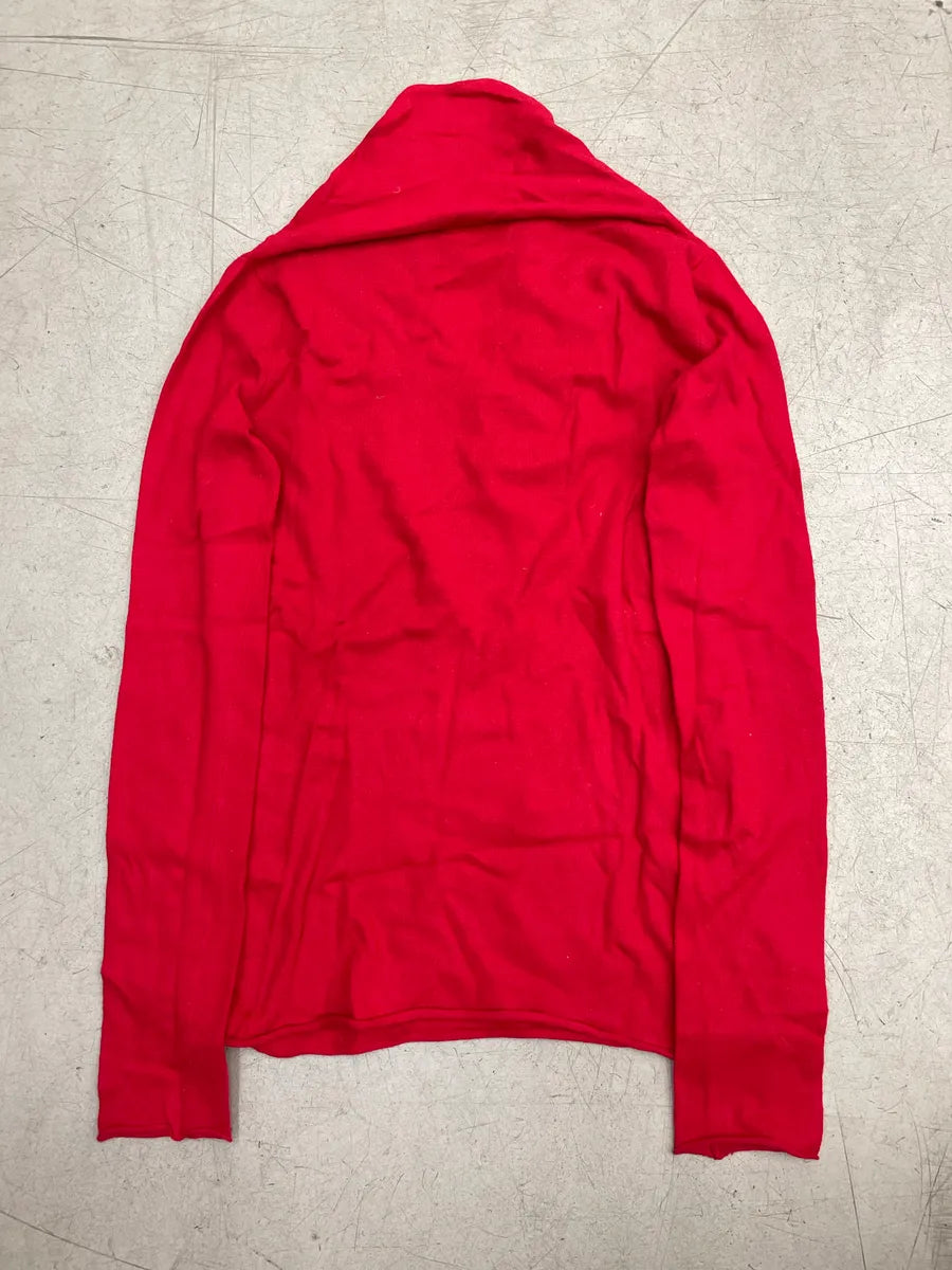 Emporio Armani Red Floral Appliqué Embellished V-Neck Sweater AtAIupvC 4