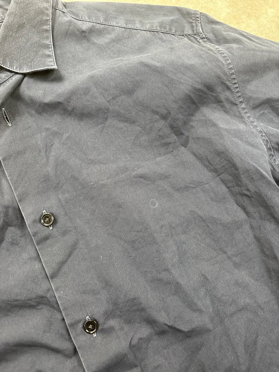 2000s Hermès Navy Leather Cuff Tab Shirt AukKfOjS 9