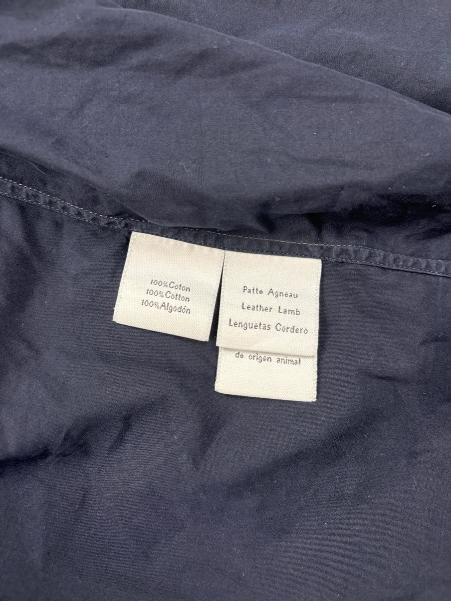 2000s Hermès Navy Leather Cuff Tab Shirt AukKfOjS 12