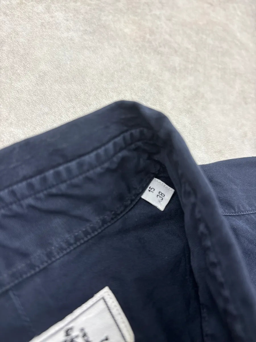 2000s Hermès Navy Leather Cuff Tab Shirt AukKfOjS 11