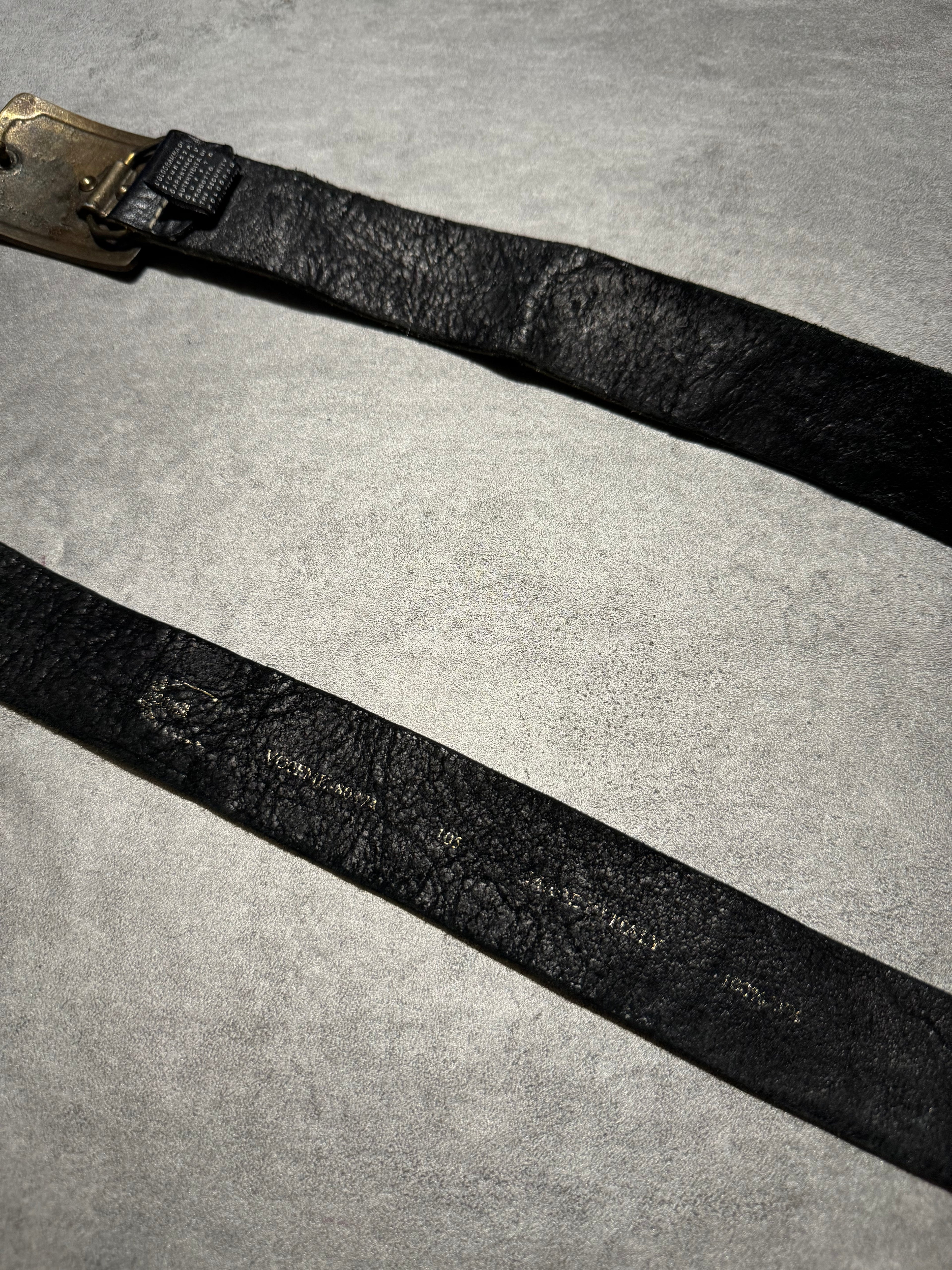 2000s Cavalli Embellished Black Leather Belt (OS) - 4