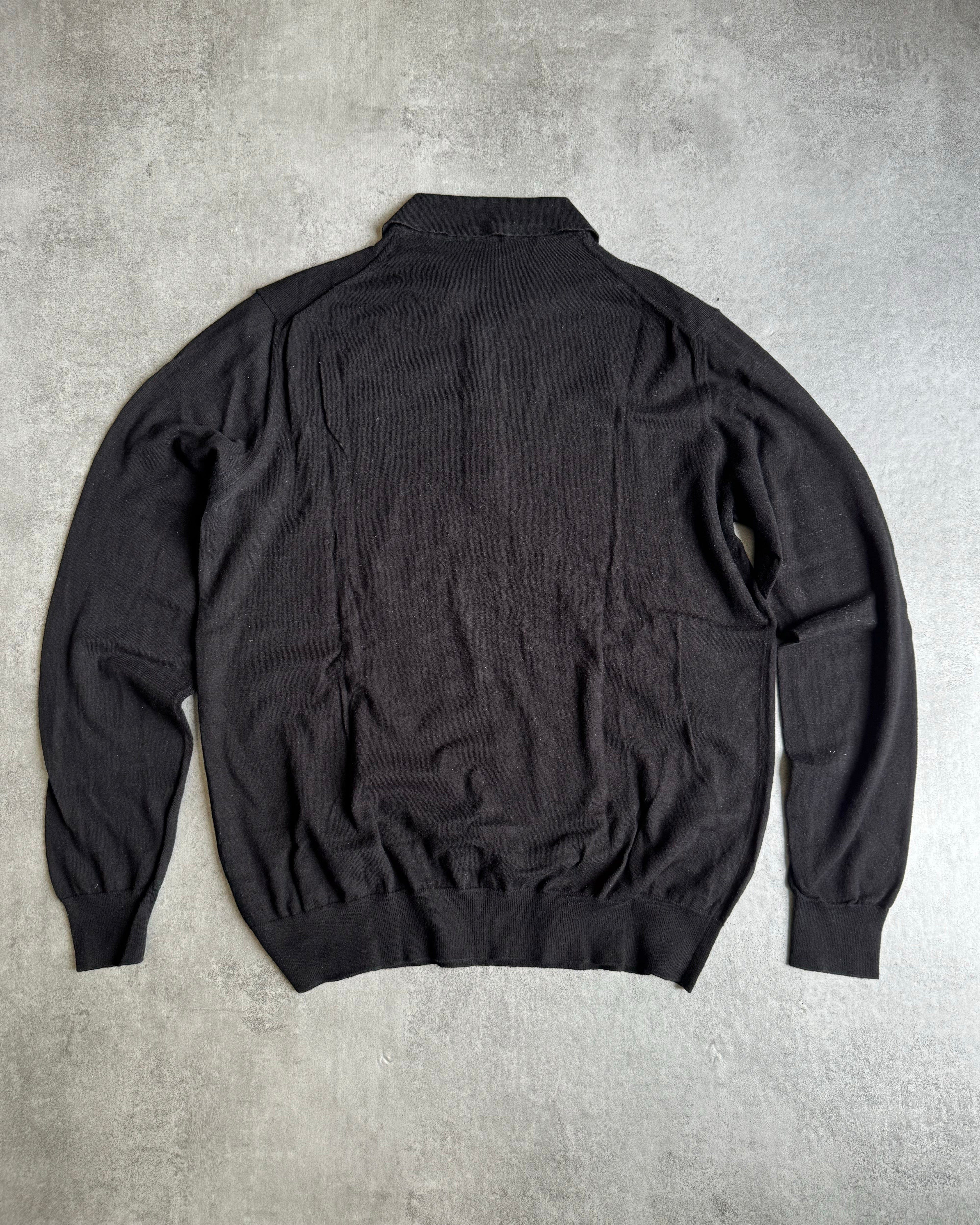 AW2020 Prada Staff Black Wool Polo Sweater  (L) - 2
