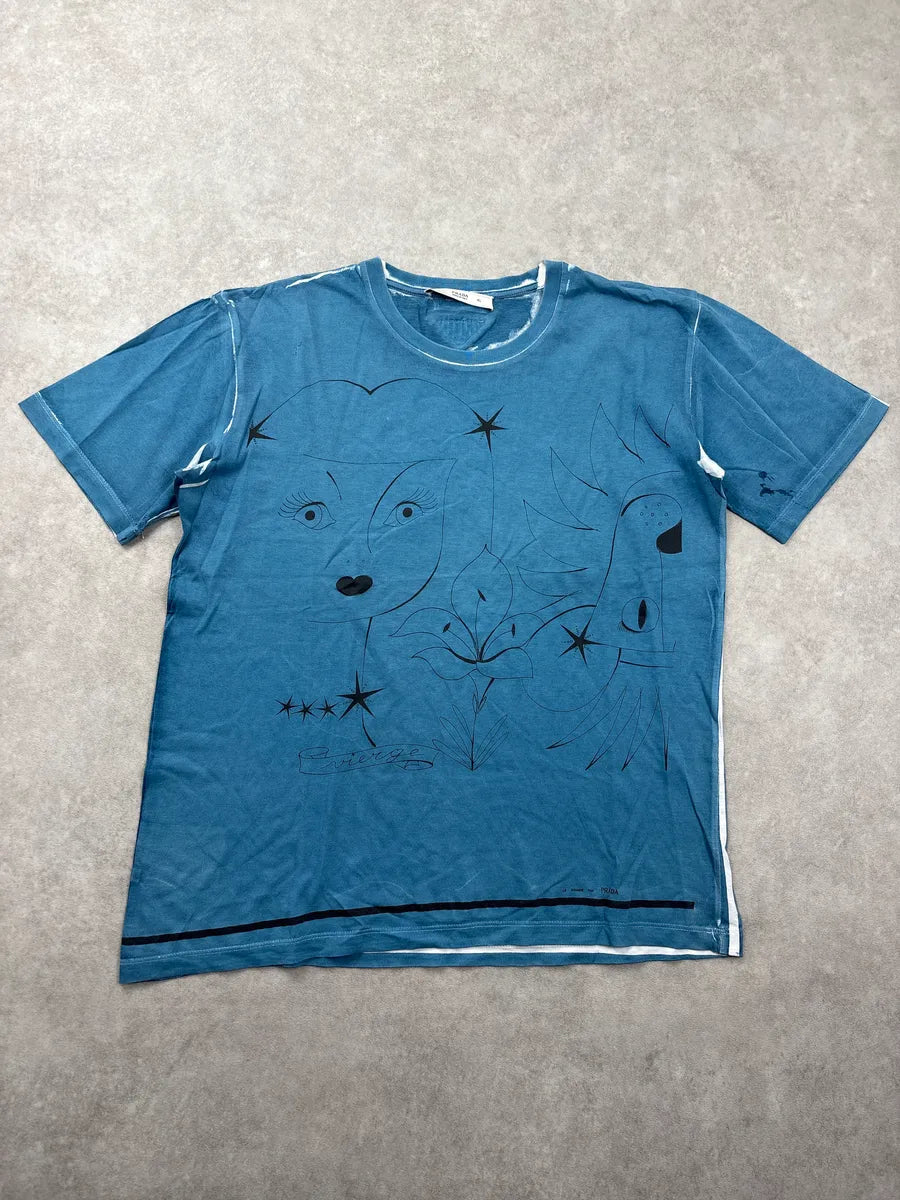 2010s Prada Blue Virgo Zodiac T-Shirt AvANsUoC 0