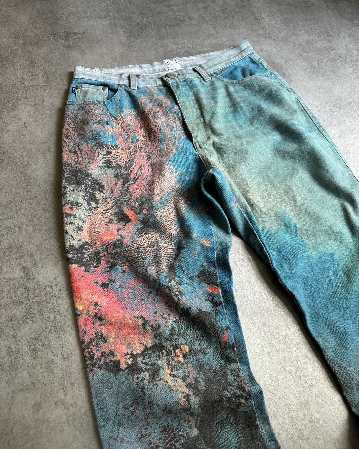 SS1998 Cavalli Renaissance Ocean Coral Pants (S) - 8