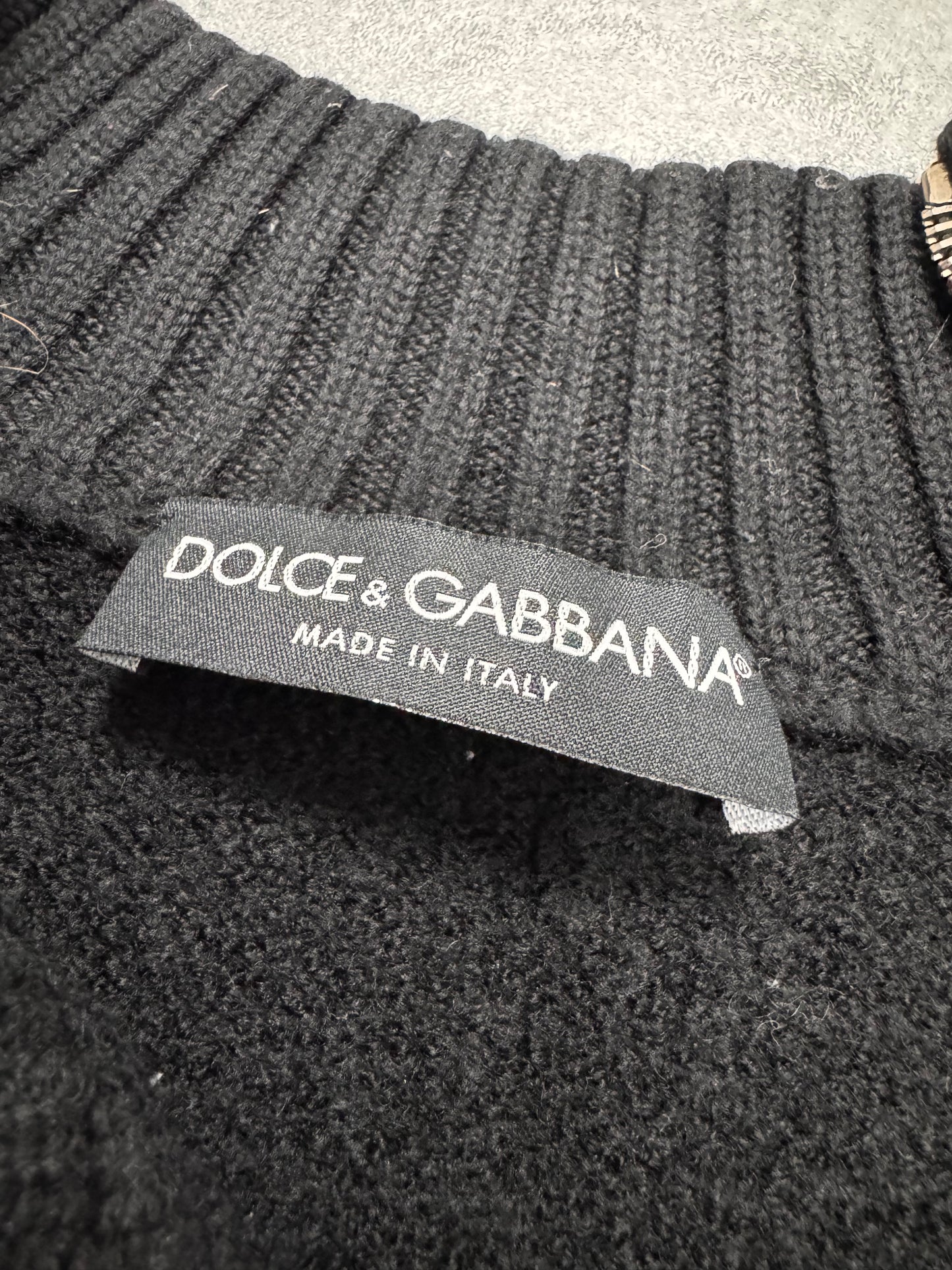 AW2003 Dolce & Gabbana Tornado Zip Black Sweater (XS)