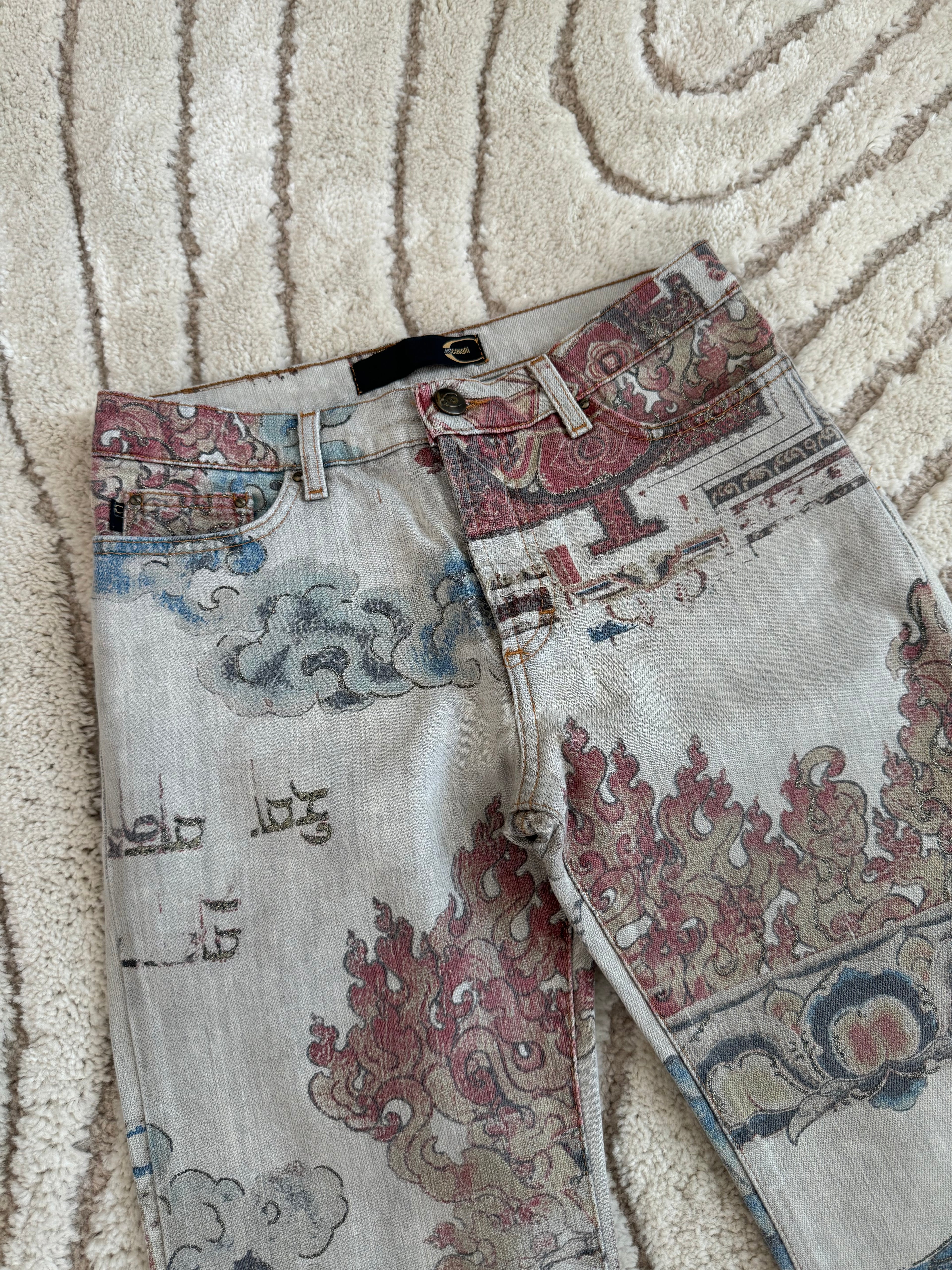 SS05 Cavalli Asian Fantasy Denim Pants (XS)