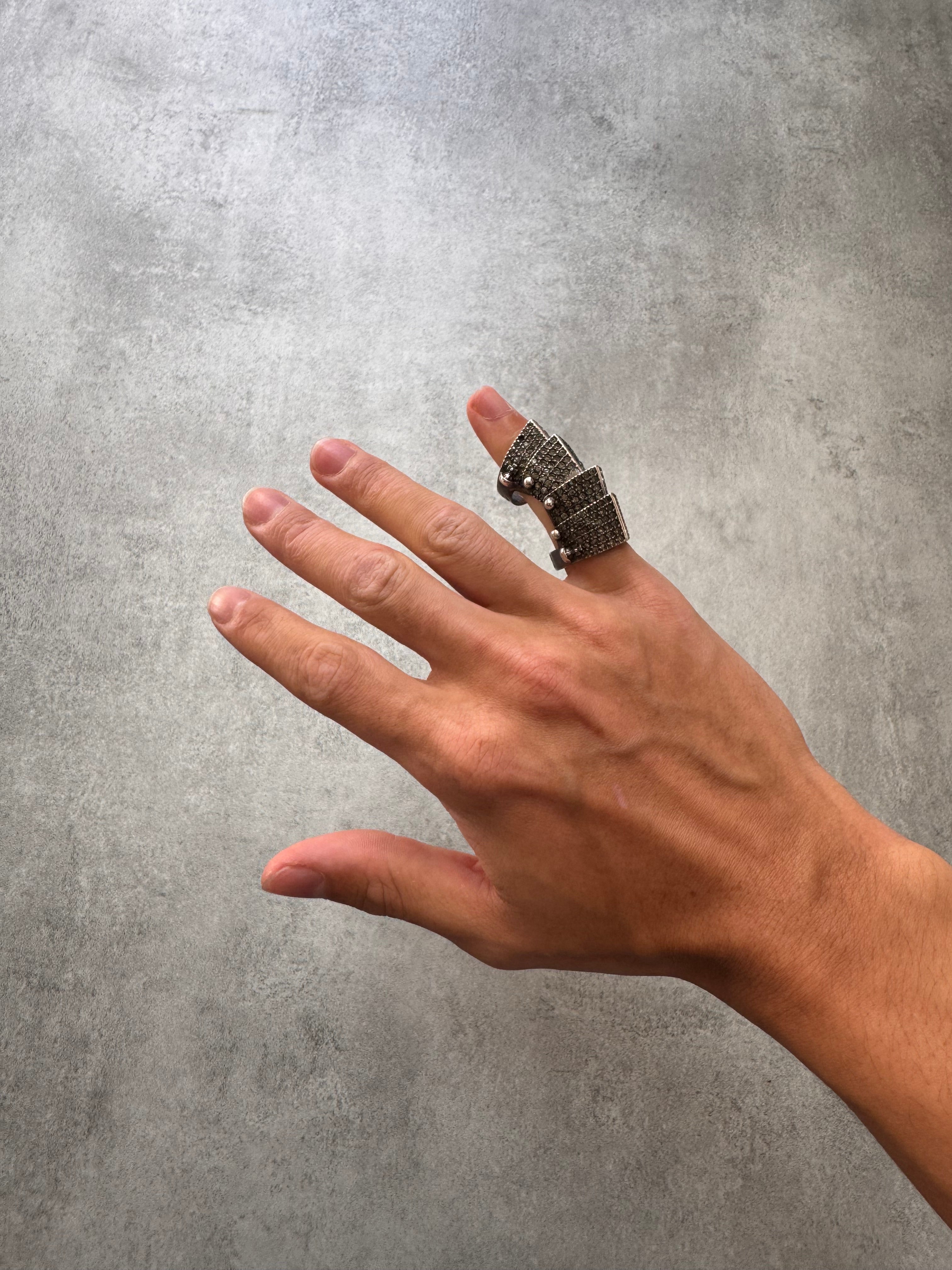 2000s Vivienne Westwood Iced Ouy Silver Armour Ring – Dolce Vita Hub