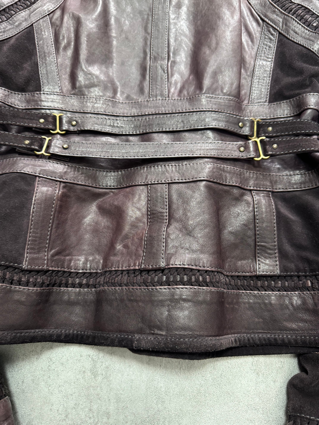 AW2008 AW2008 Cavalli Soldier Purple Metallic Leather Hybride Jacket