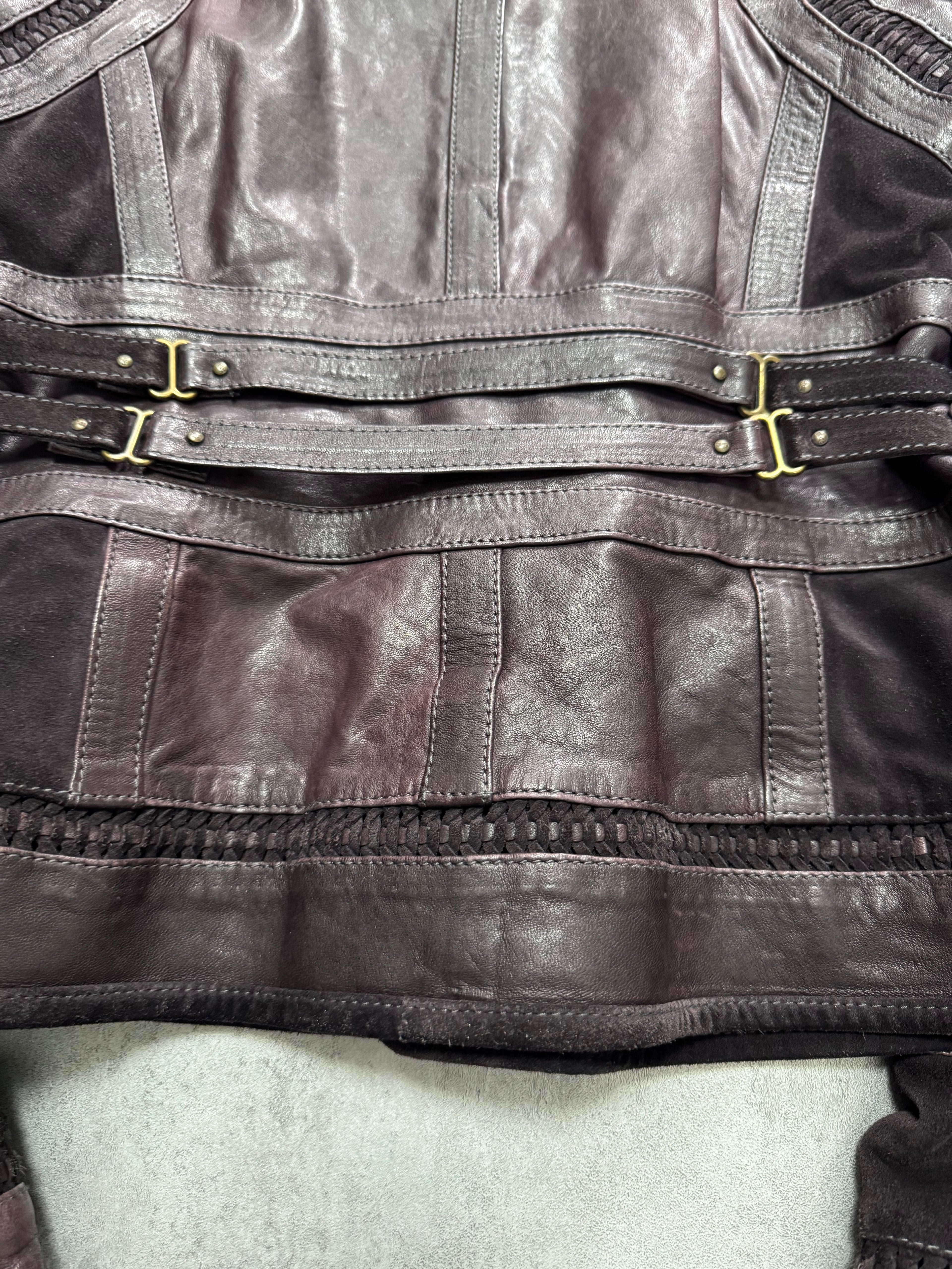 AW2008 AW2008 Cavalli Soldier Purple Metallic Leather Hybride Jacket