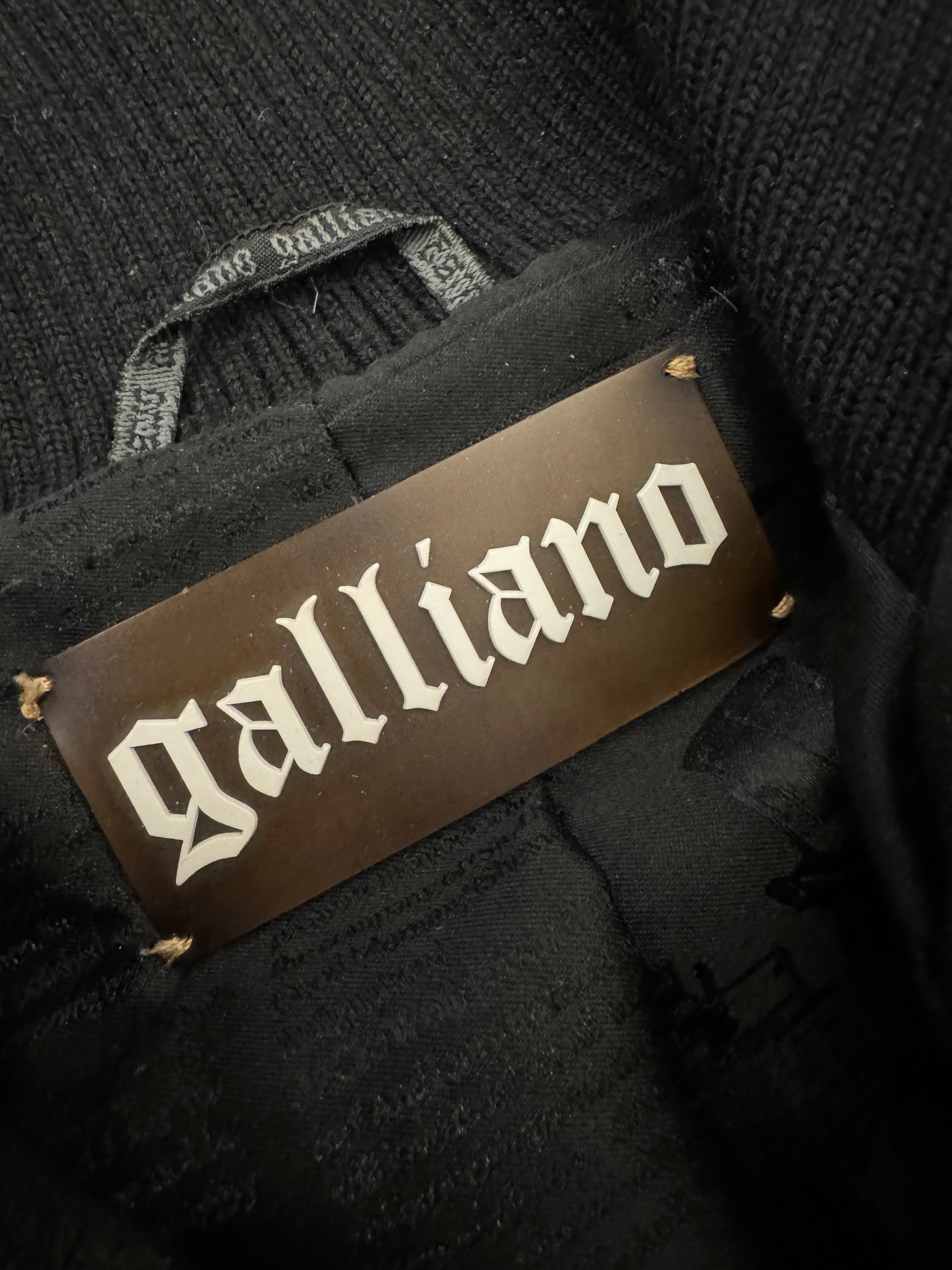 Galliano Hight Neck Leather Bomber Jacket (XXS)