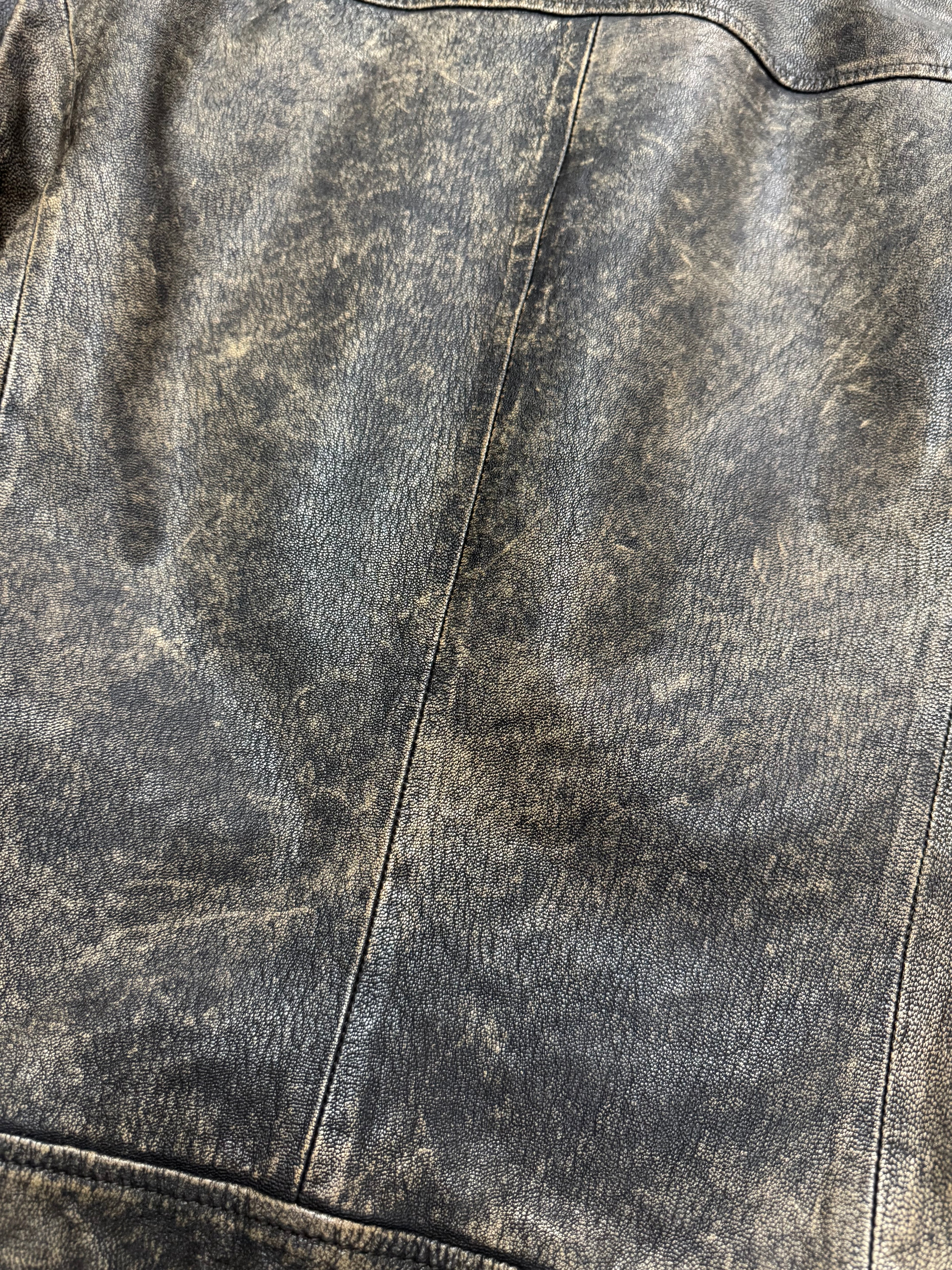 2000s Armani Brown Aged Leather Jacket