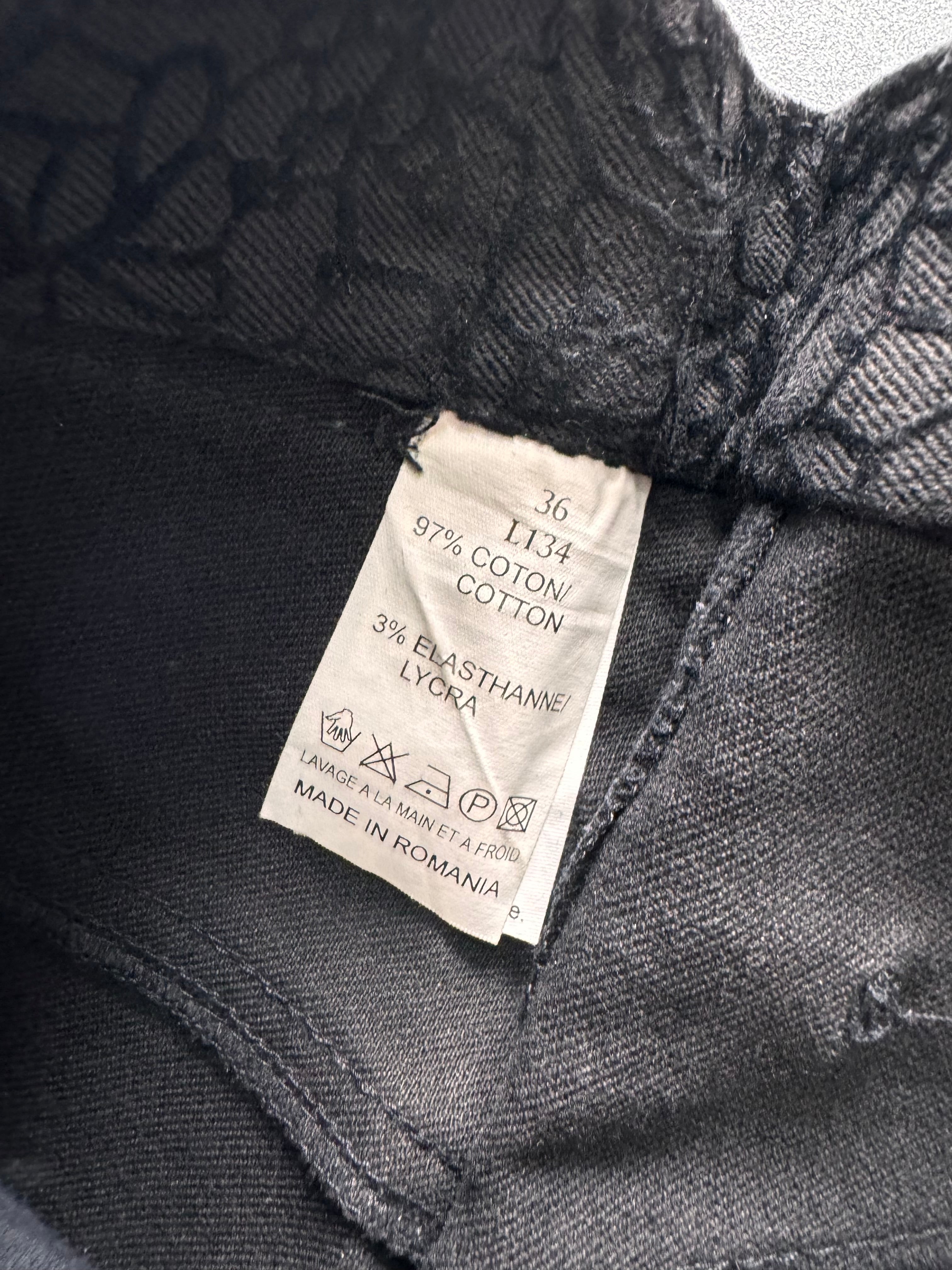 1990s Jean Paul Gaultier Glamour Velvet Black Denim Pants