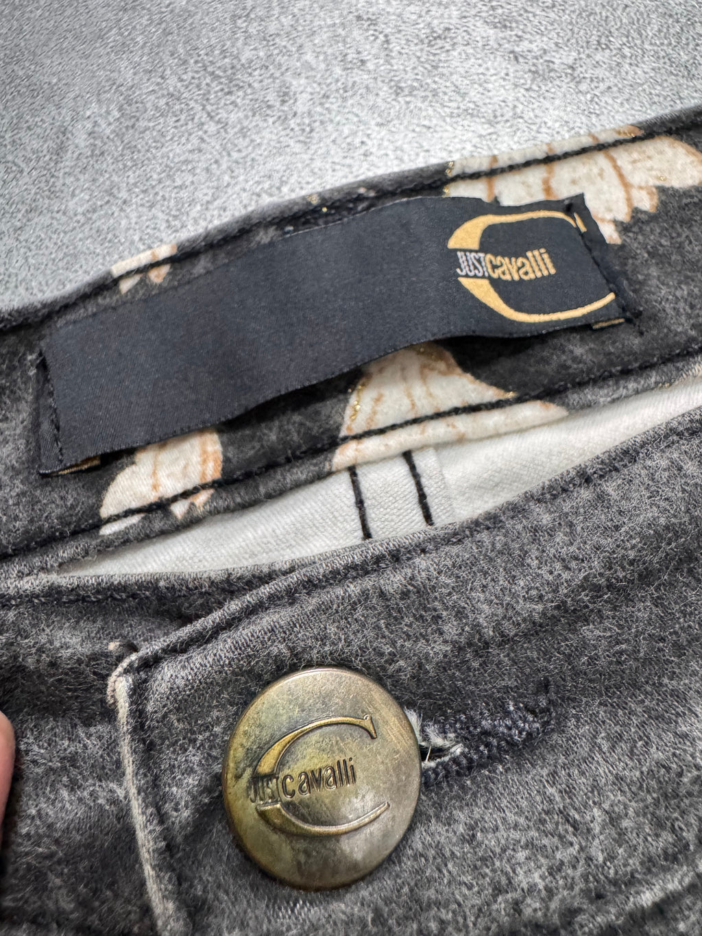 AW2003 Cavalli Asian Noble Birds Black Pants