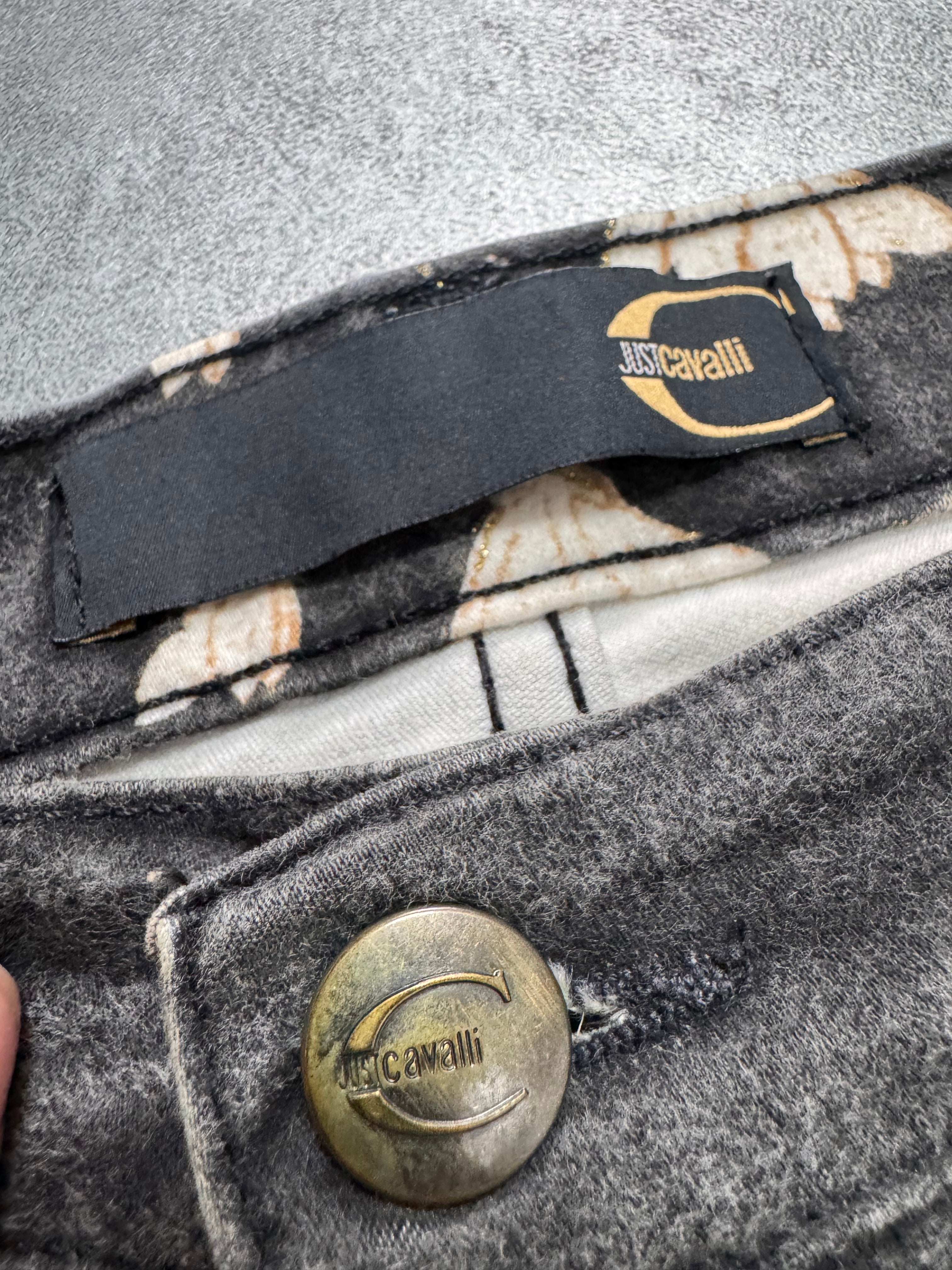 AW2003 Cavalli Asian Noble Birds Black Pants