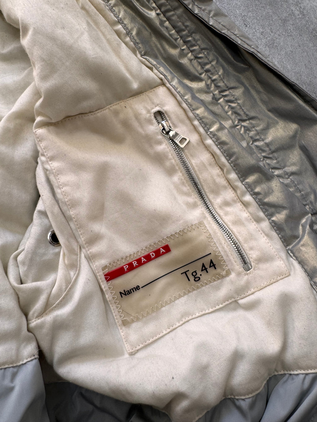 2000s Prada Ultimate Utility Ski Silver Jacket