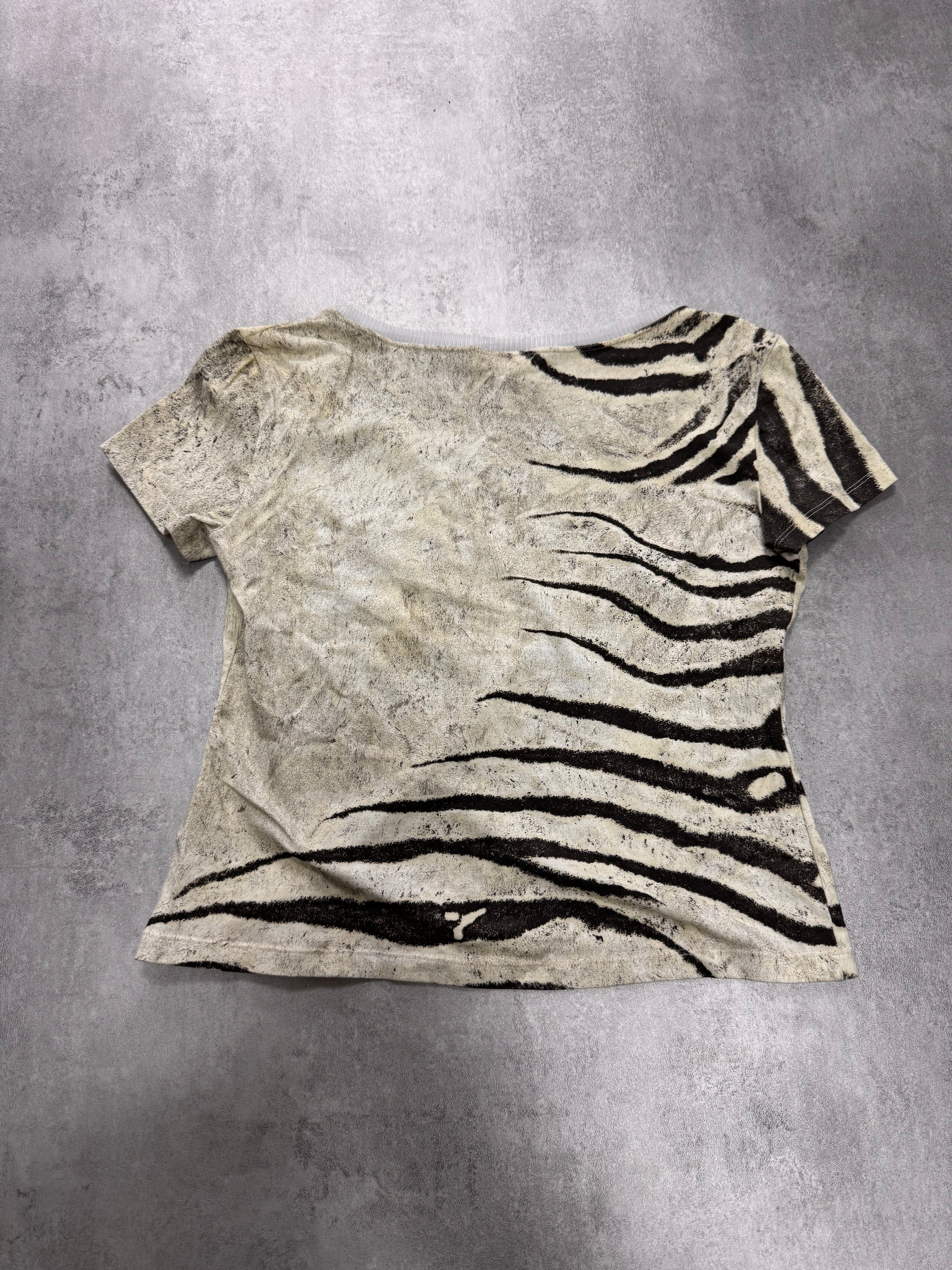 2000s Roberto Cavalli Zebra Marble Tee