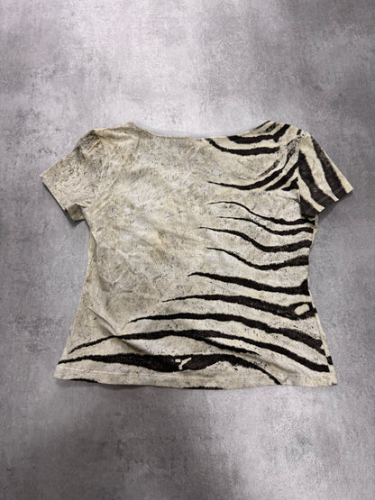 2000s Roberto Cavalli Zebra Marble Tee (XS)