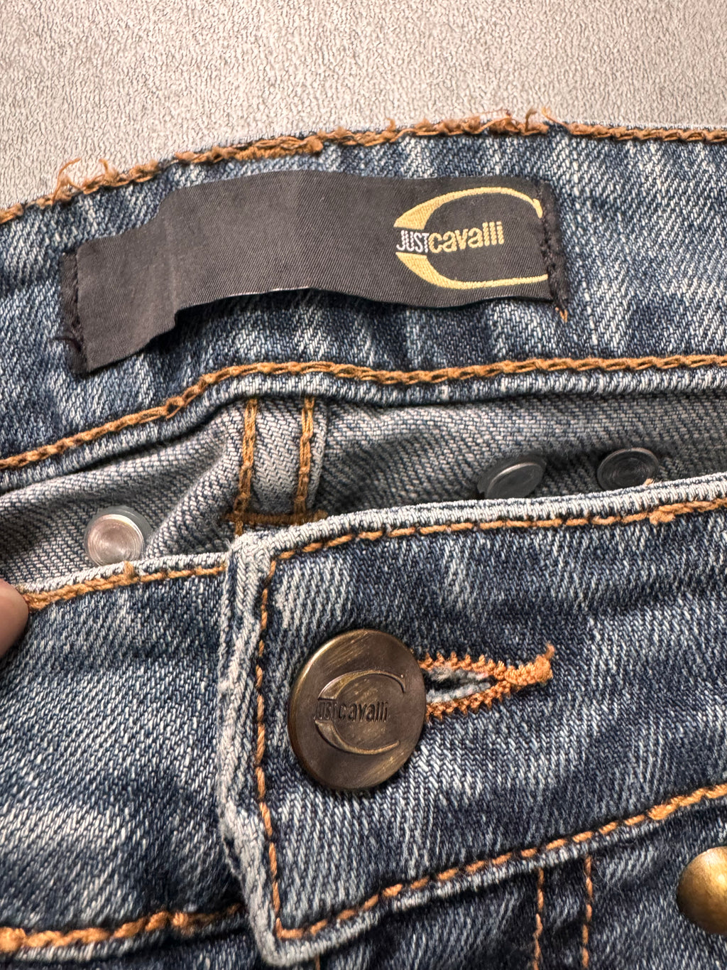 SS2008 Cavalli Studded Sun Faded Denim Jeans