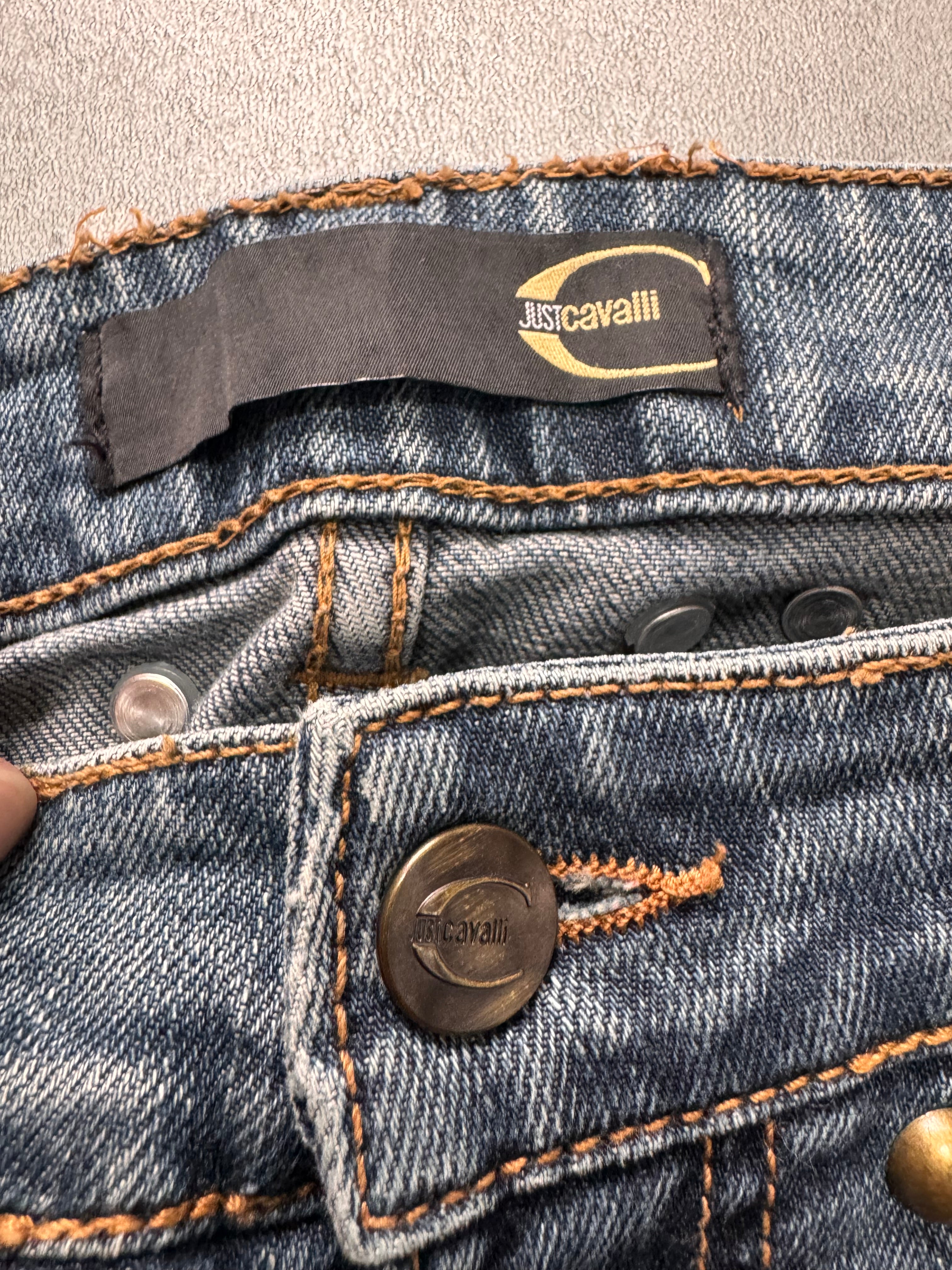 SS2008 Cavalli Studded Sun Faded Denim Jeans