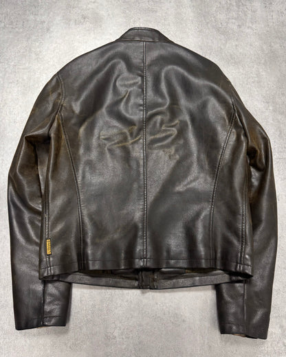 2000s Armani Biker Relief Leather Jacket (S)