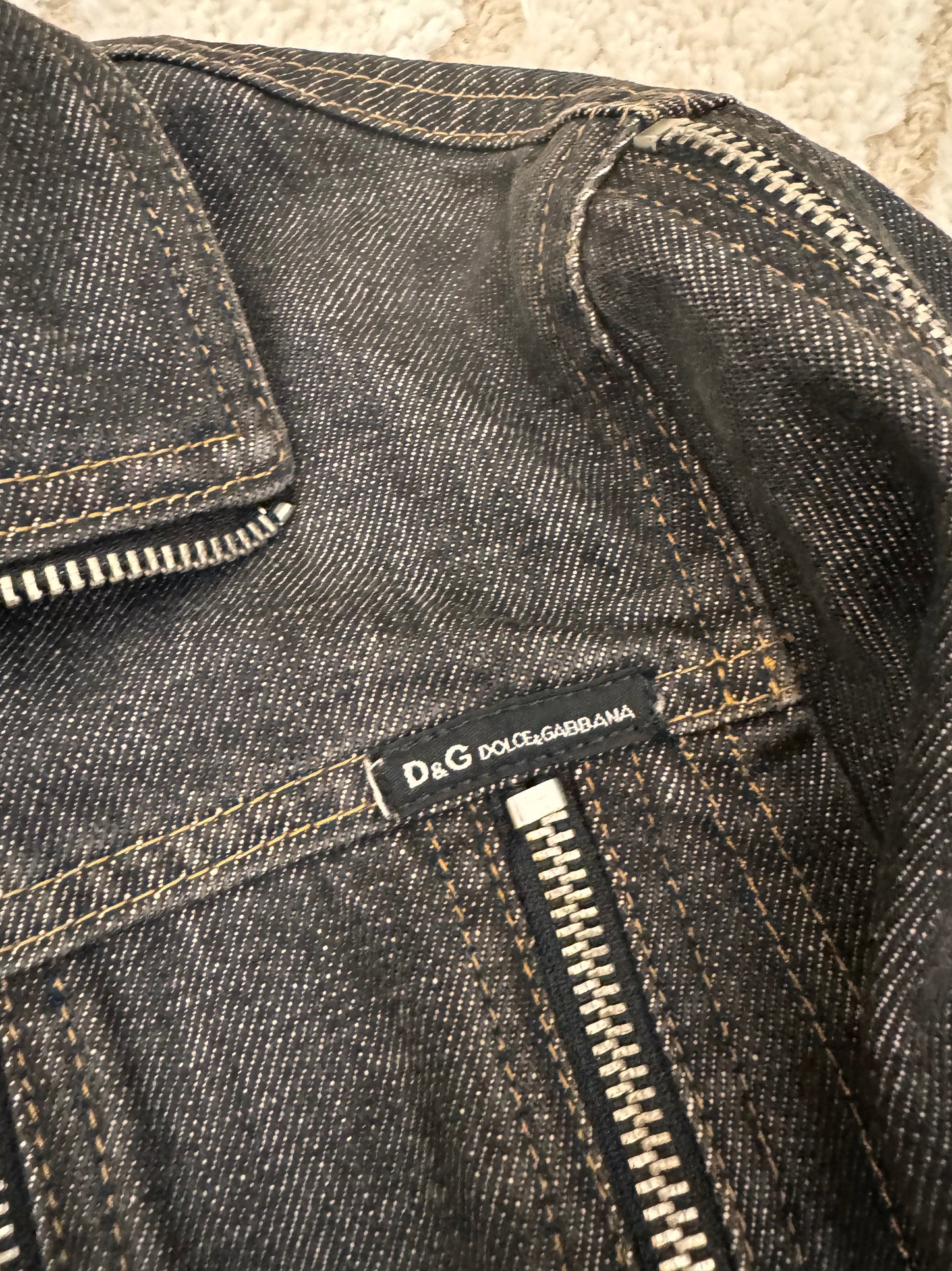 SS2003 Dolce & Gabbana Multi Zip Denim Jacket (XS/S)