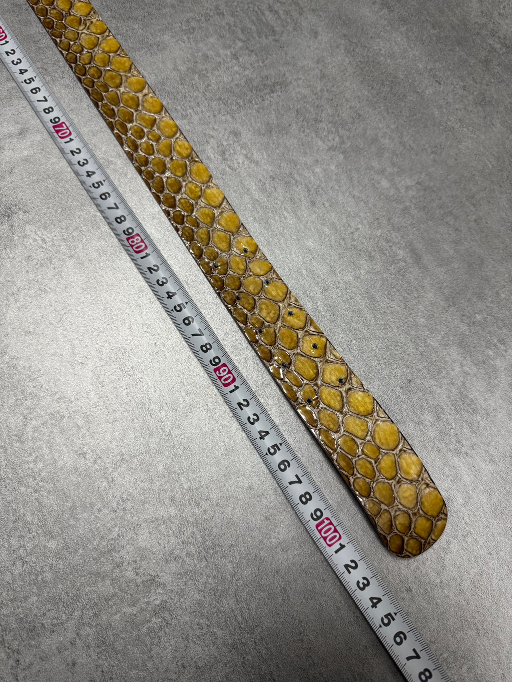 Cavalli Yellow Python Effect Leather Belt