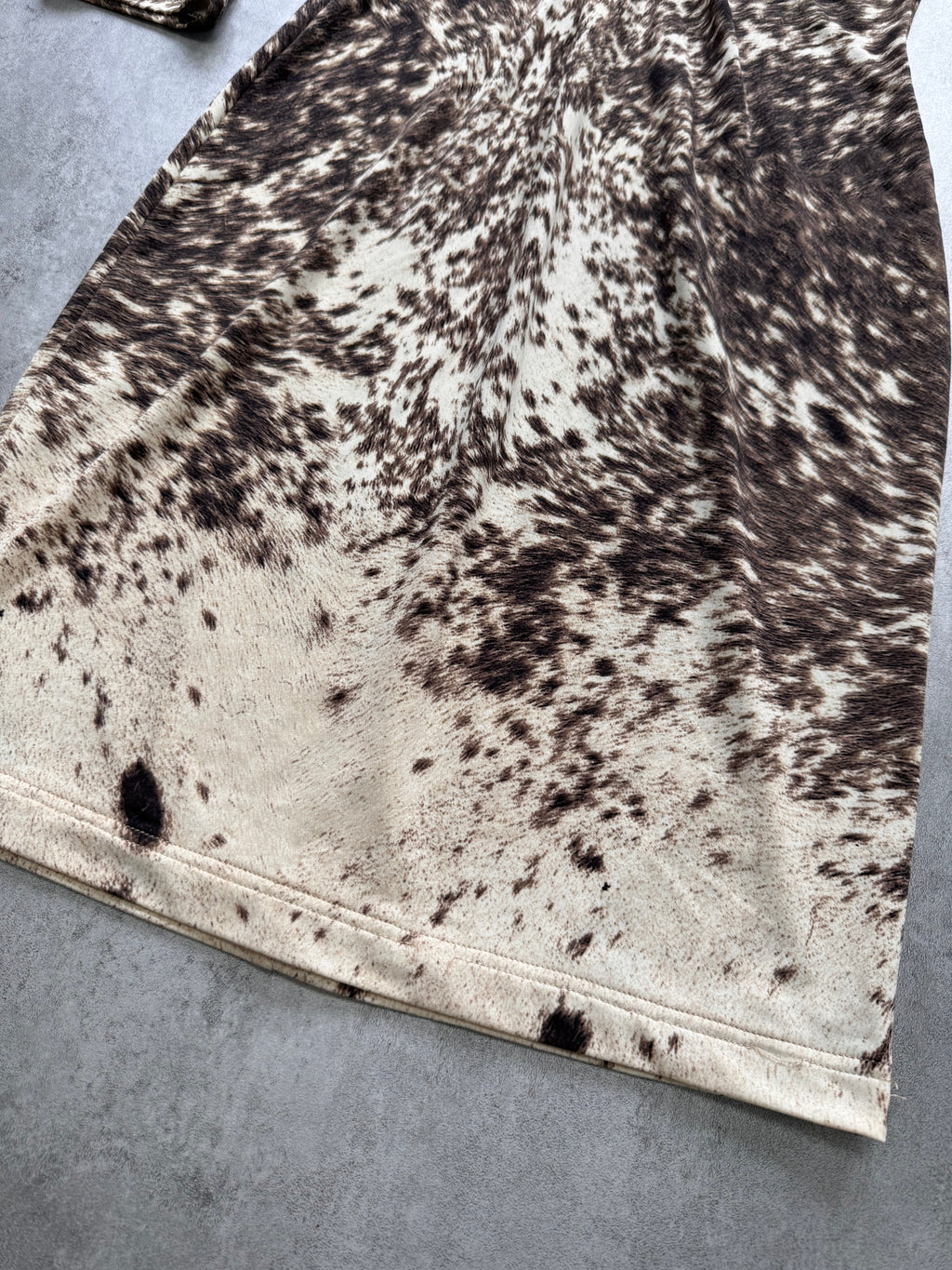 Roberto Cavalli Furry Cowprint Movement Dress