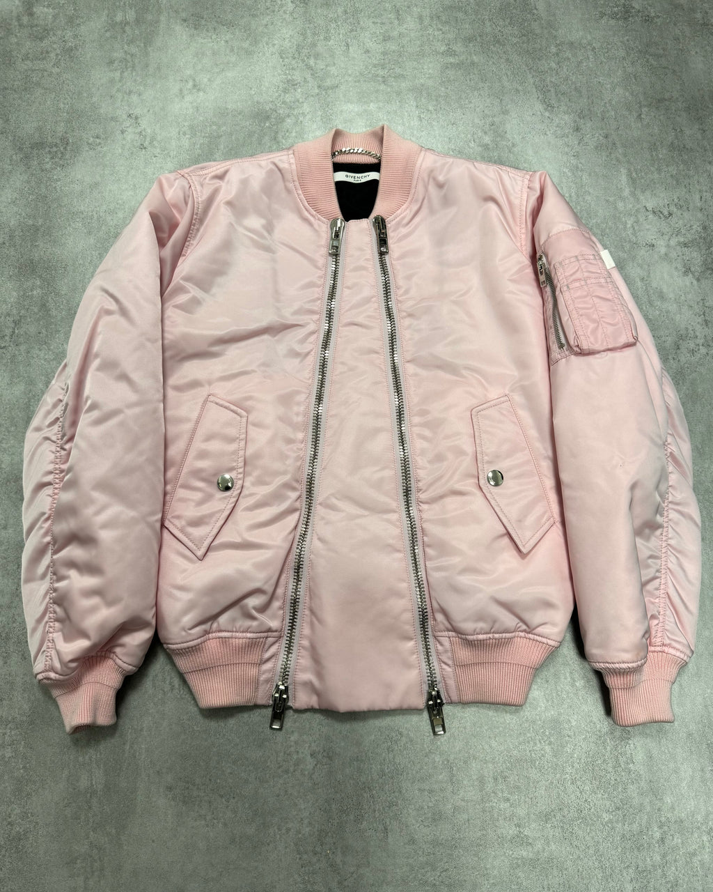 2016 AW ジバンシィ ピンク アシンメトリー ジップ ボンバー ジャケット (S)