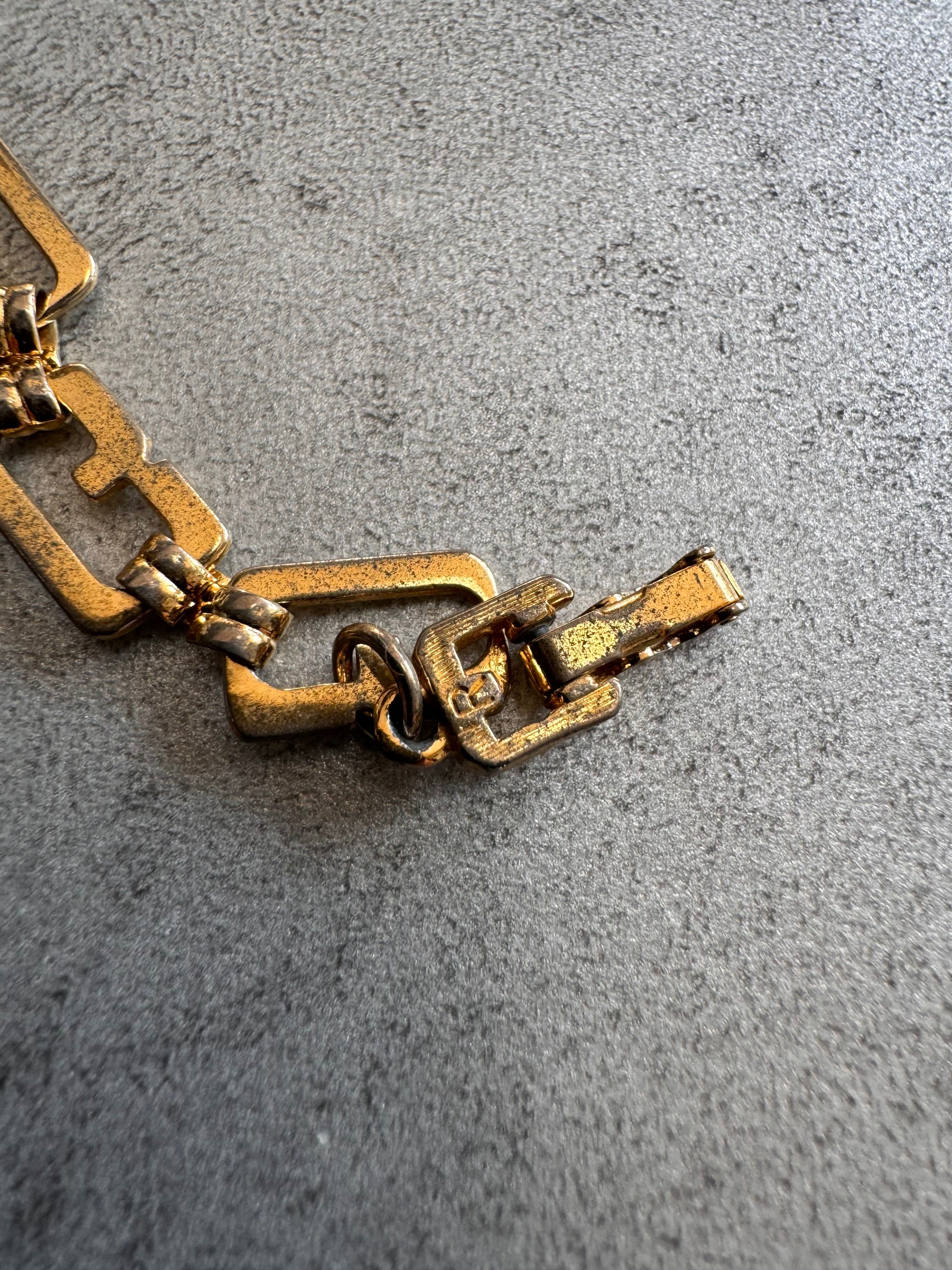 1980s Givenchy Monogram Golden Chain Link Bracelet