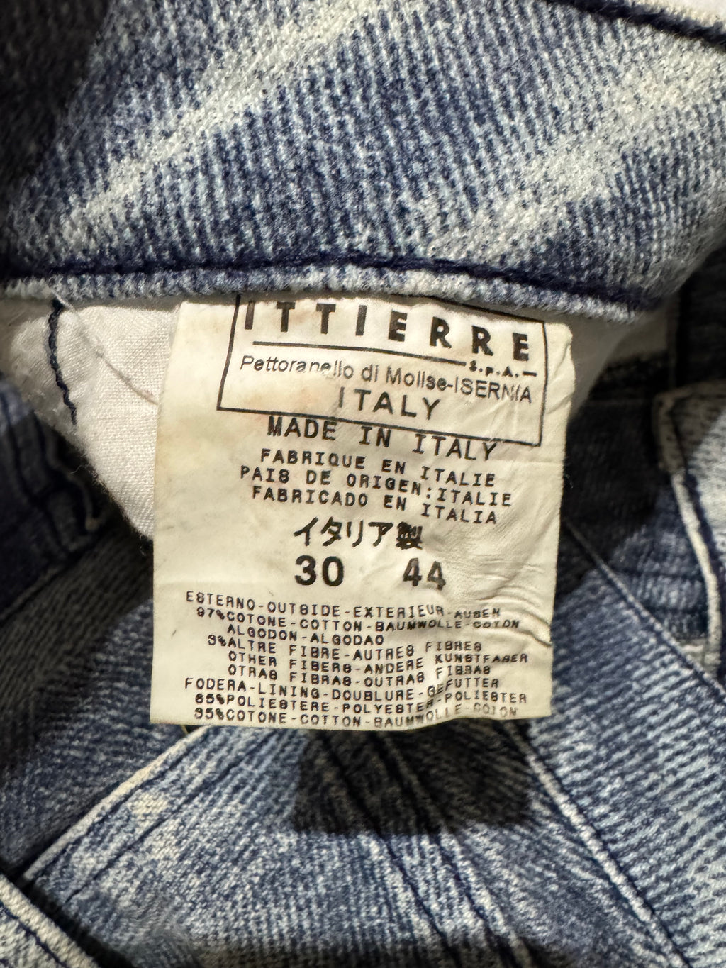 2000s Cavalli Overprint Blue Dyed Pants