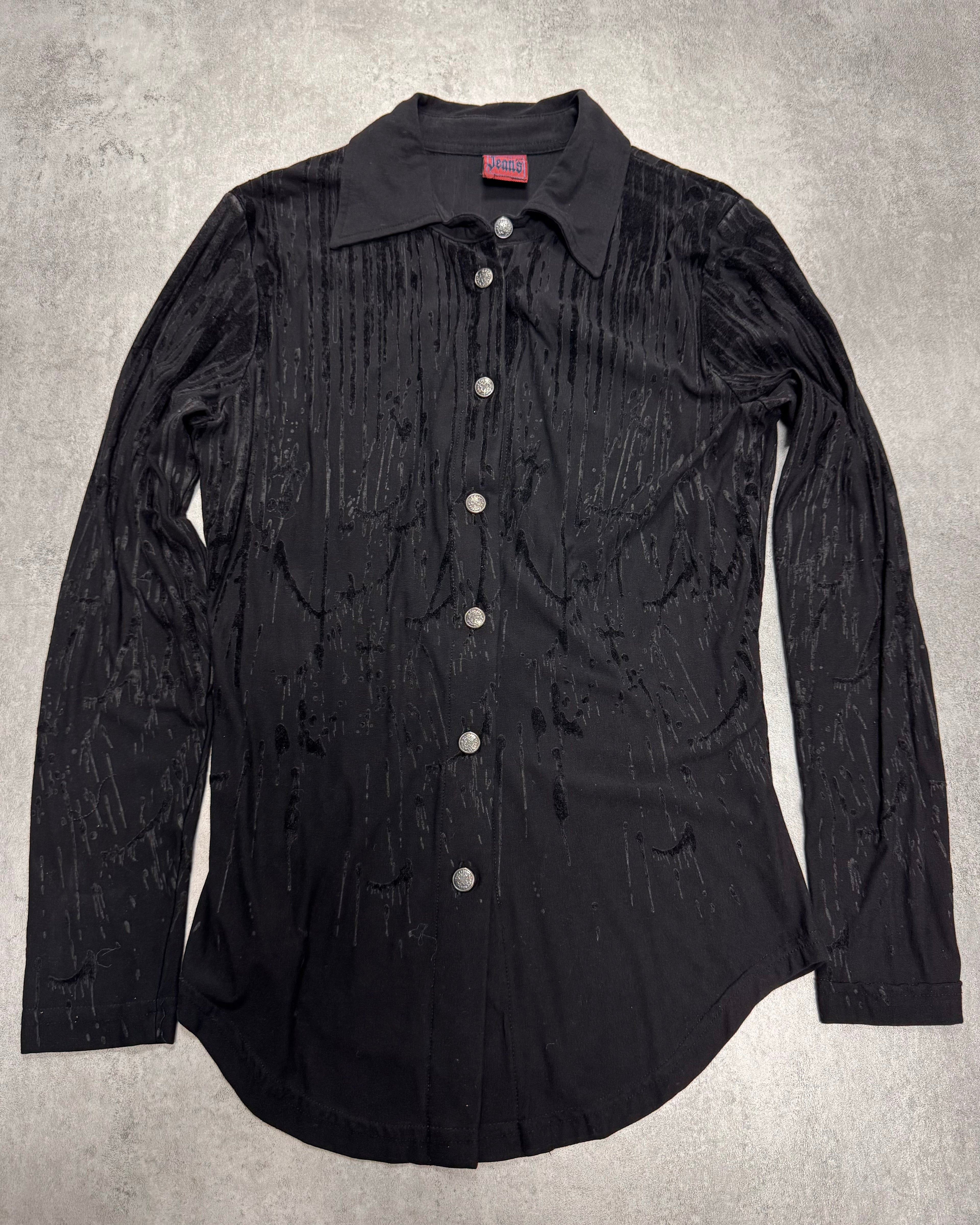 AW1998 Jean Paul Gaultier Blood Drip Black Shirt