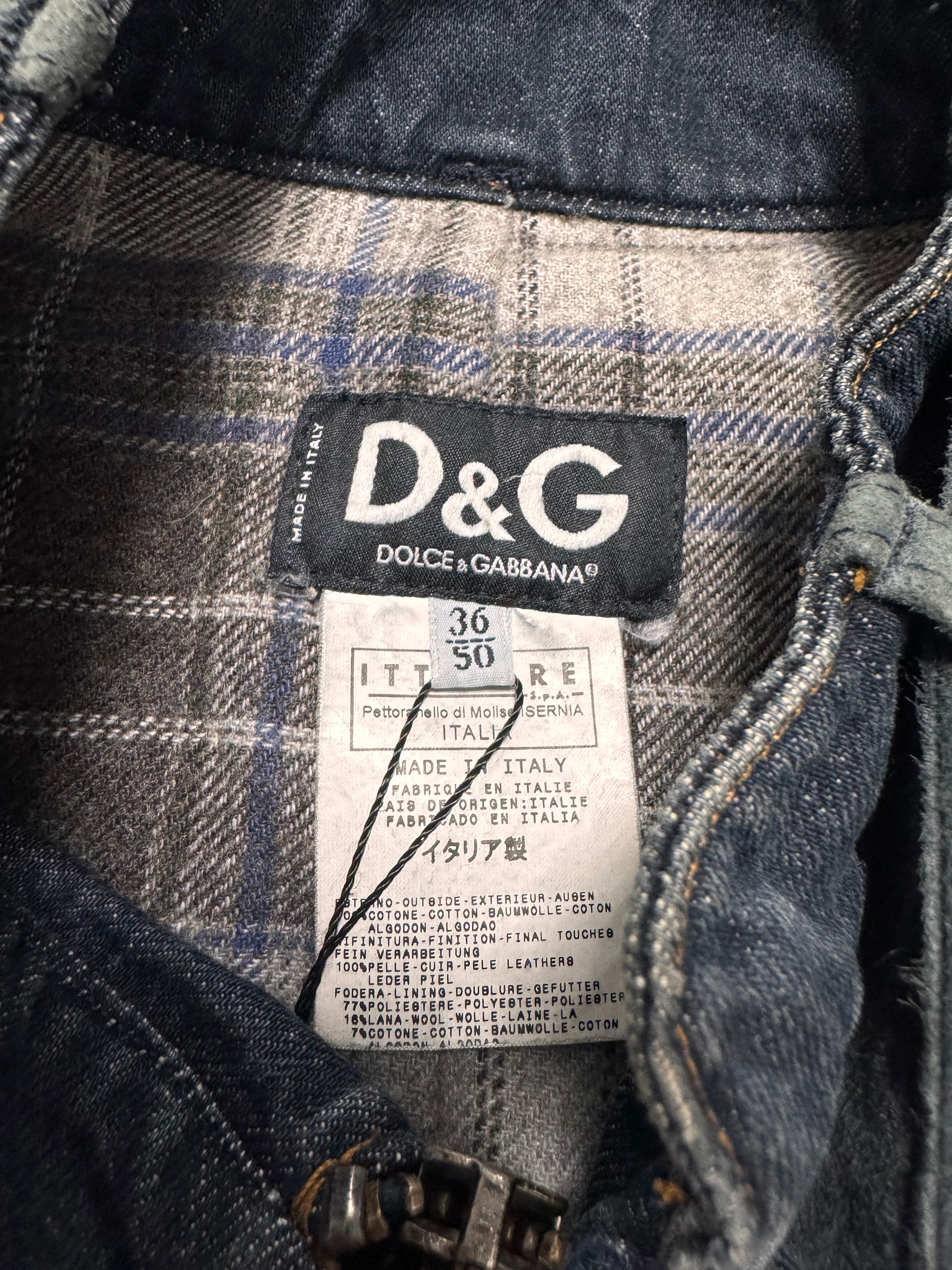 AW2004 Dolce & Gabbana Astro Biker Cafe Denim Jacket
