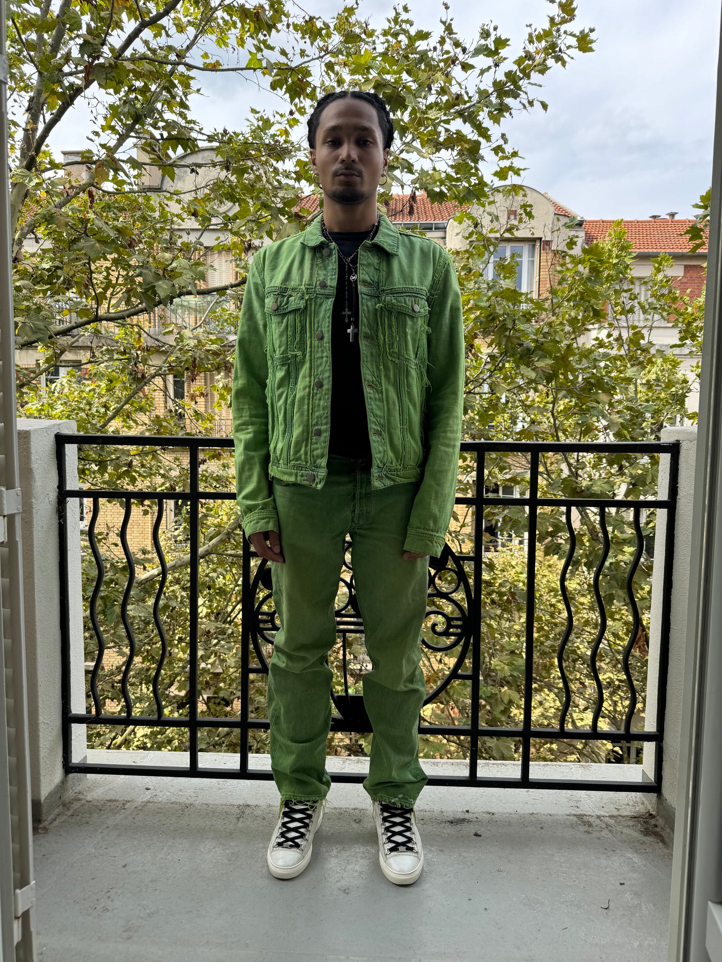 Acid Green Margiela Jacket & Levis Pants Set (M)