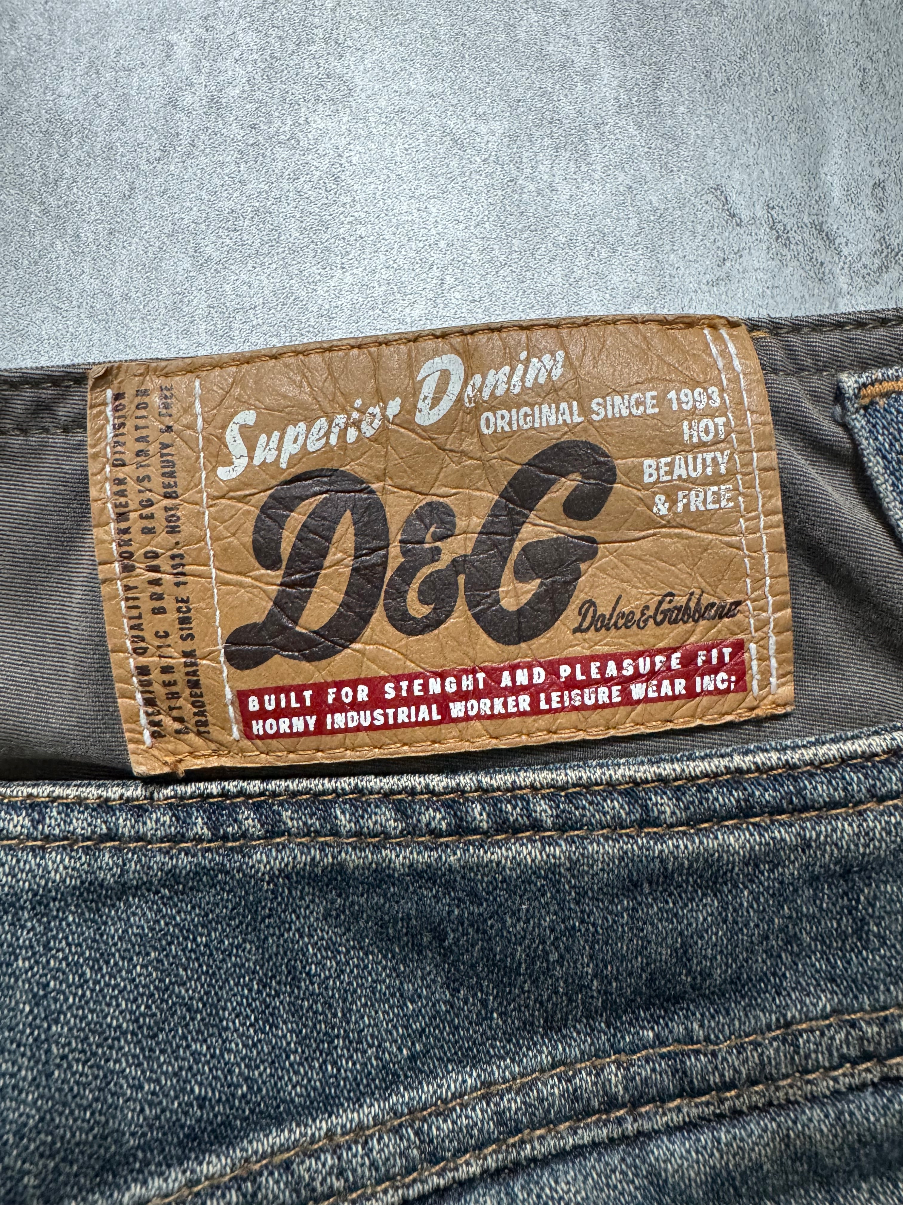 AW2003 Dolce & Gabbana Waisted Masterpiece Faded Denim Cargo