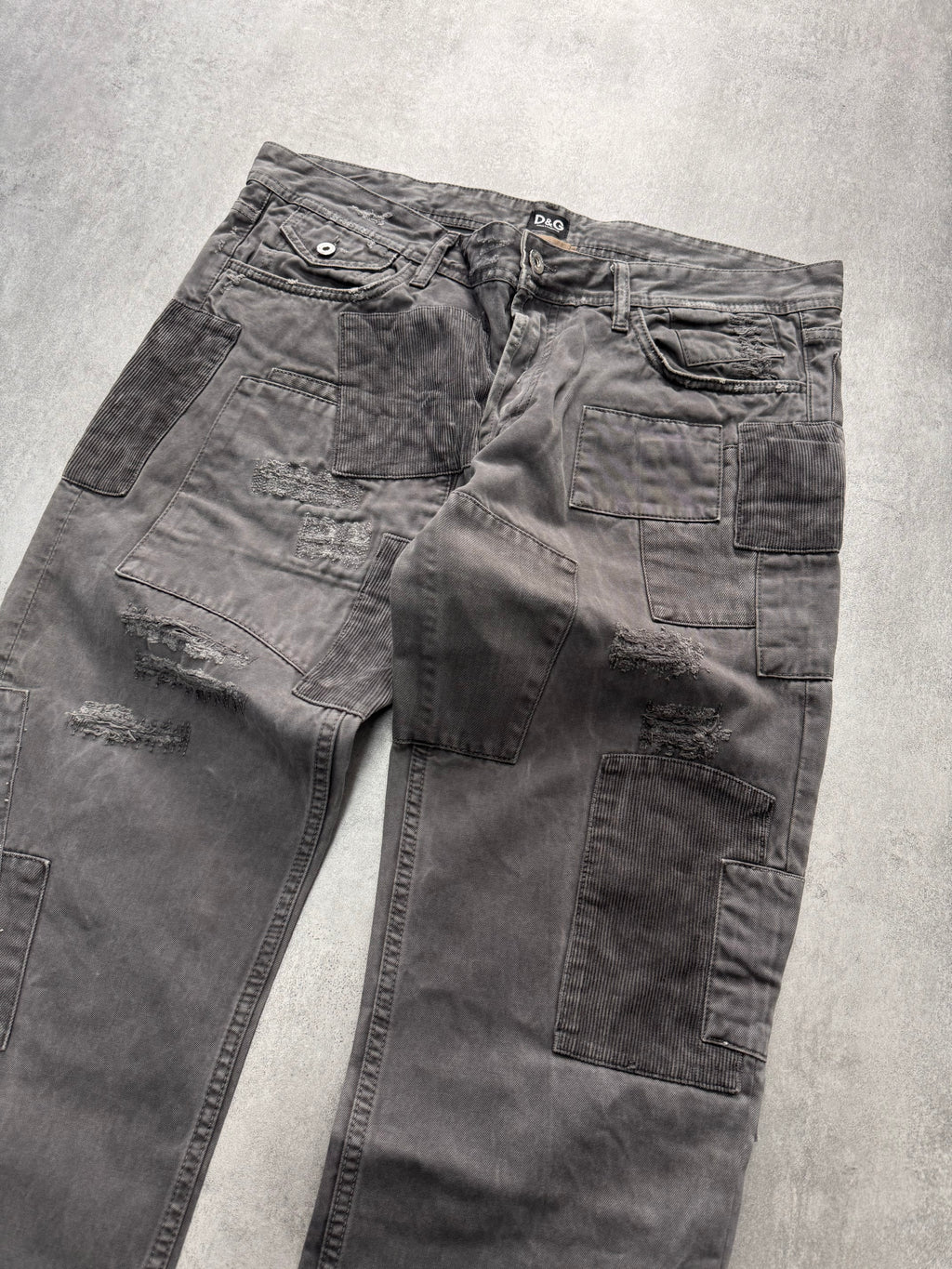 AW2011 Dolce & Gabbana Grey Patchwork Pants