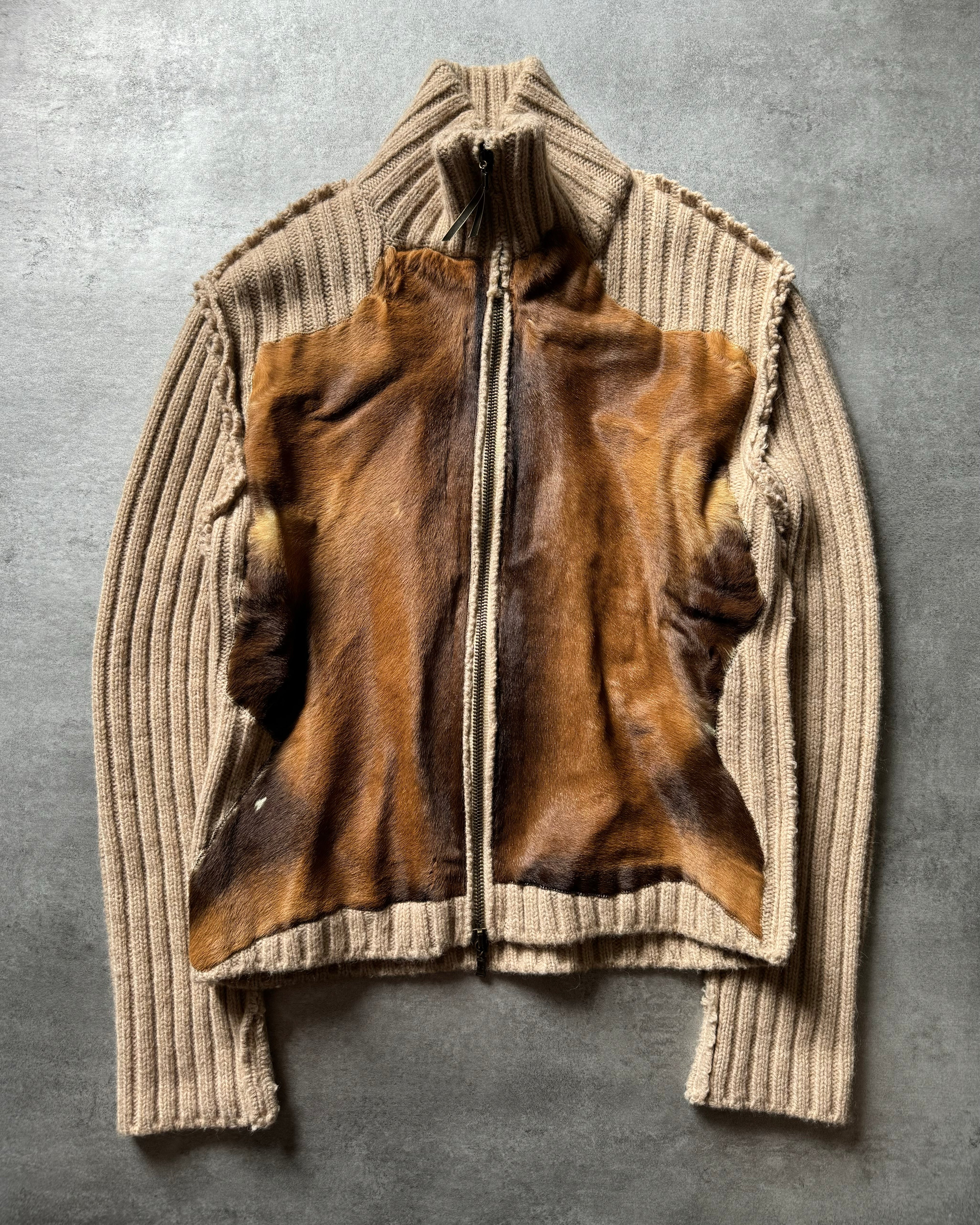 AW2000 Roberto Cavalli Fur Camel Wool Sweater (M/L)
