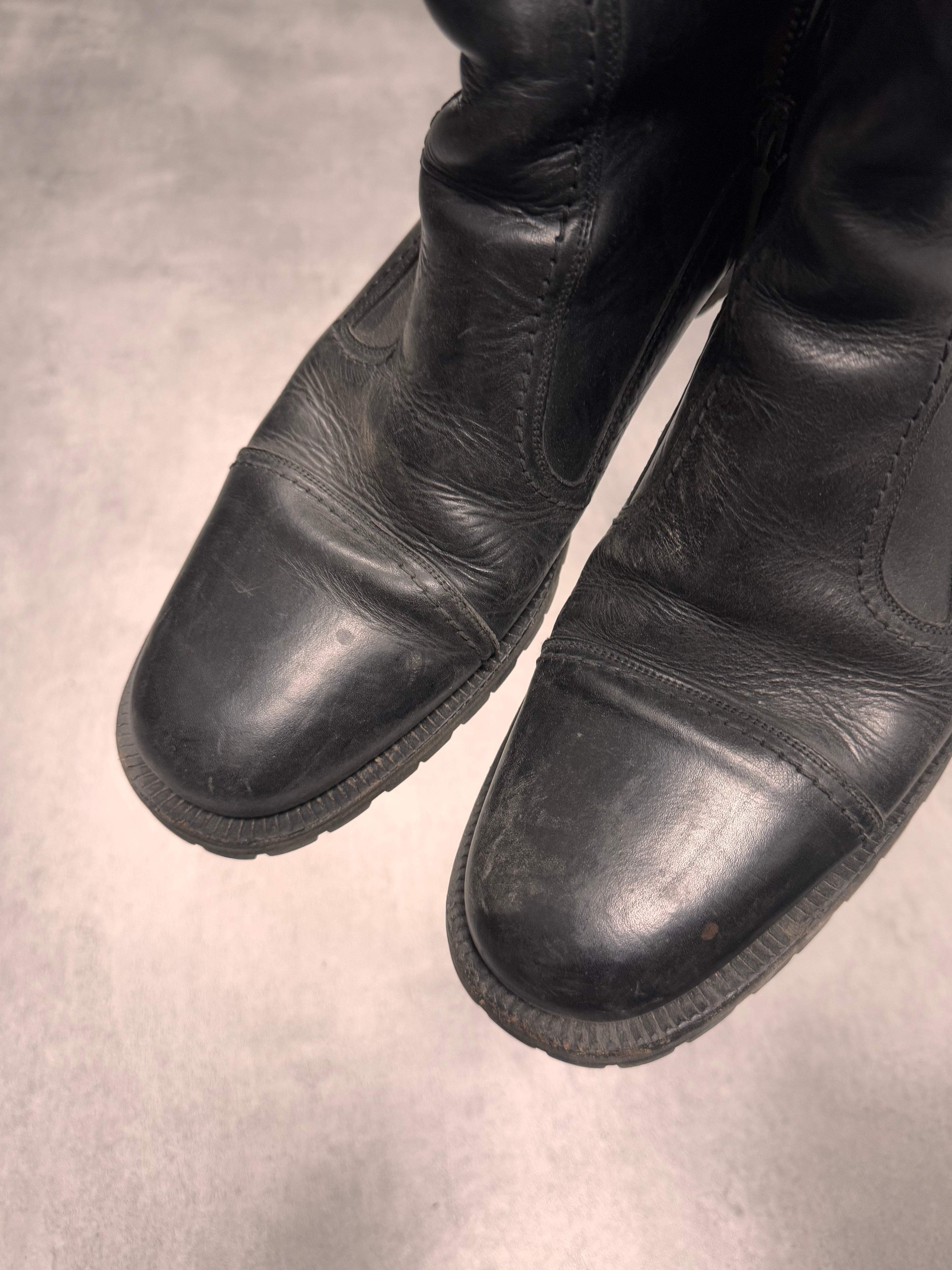 Dolce & Gabbana Black Leather High Boots