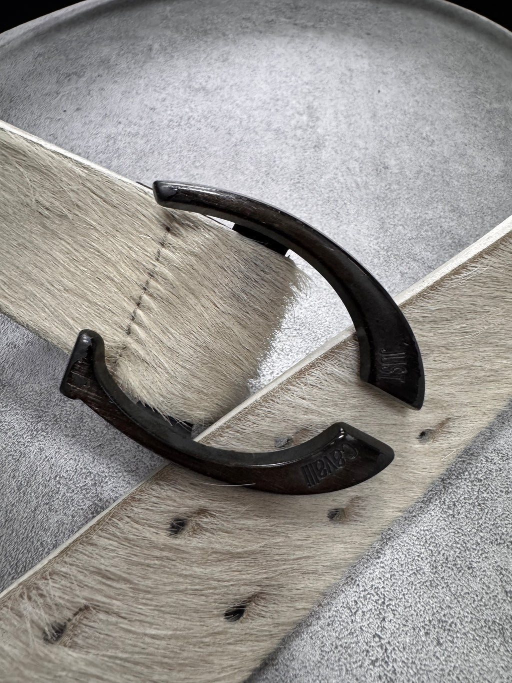 Cavalli White Pony Hair Leather Belt