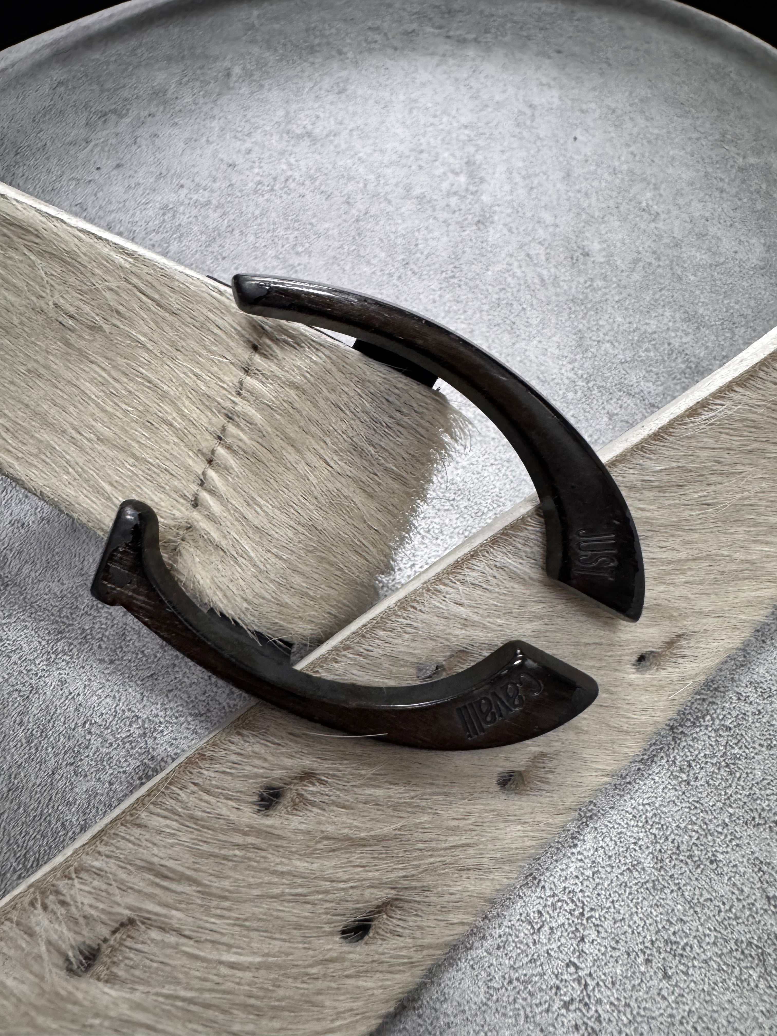 Cavalli White Pony Hair Leather Belt