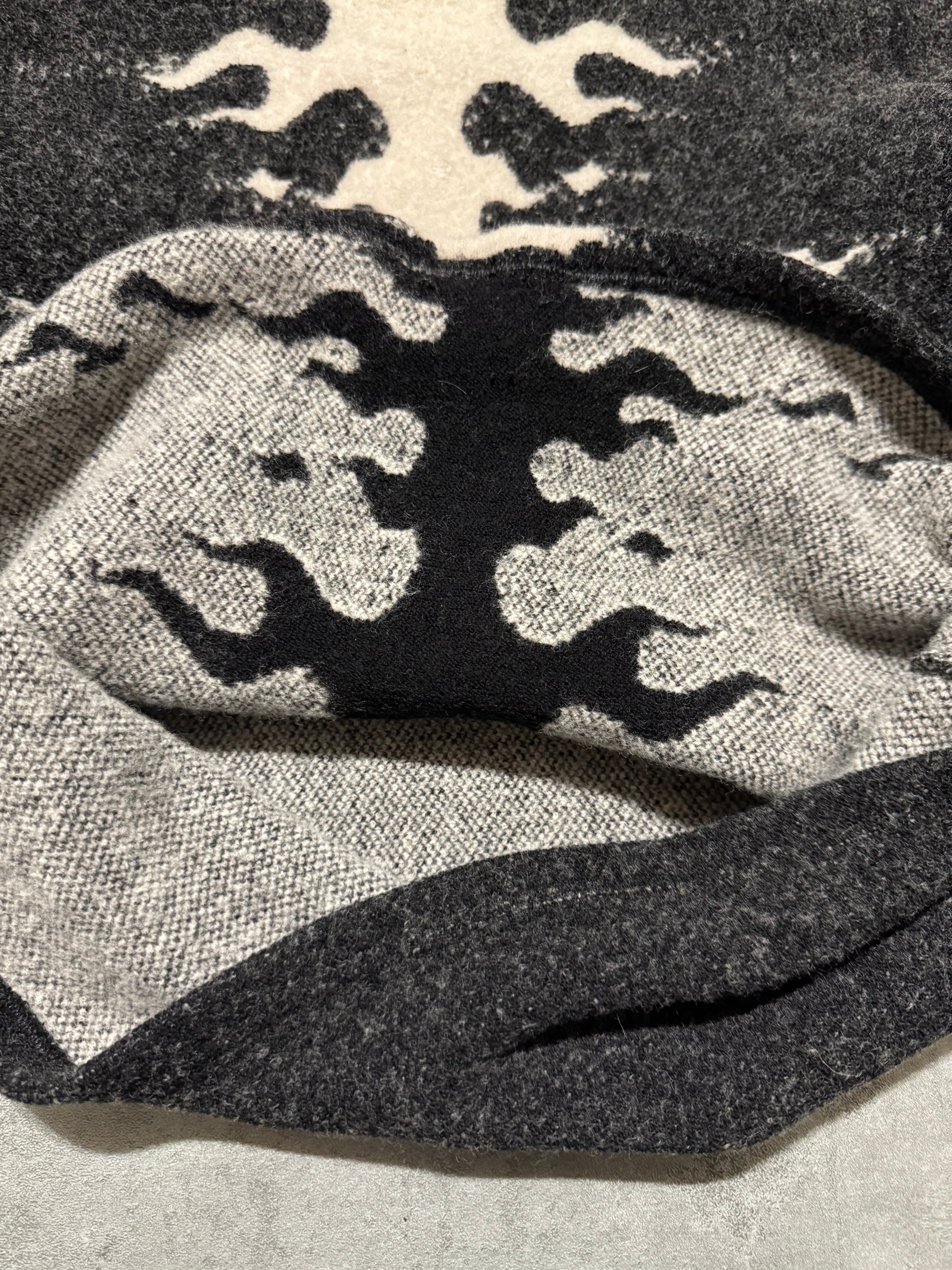 1990s Roberto Cavalli Black Fire High Neck Sweater