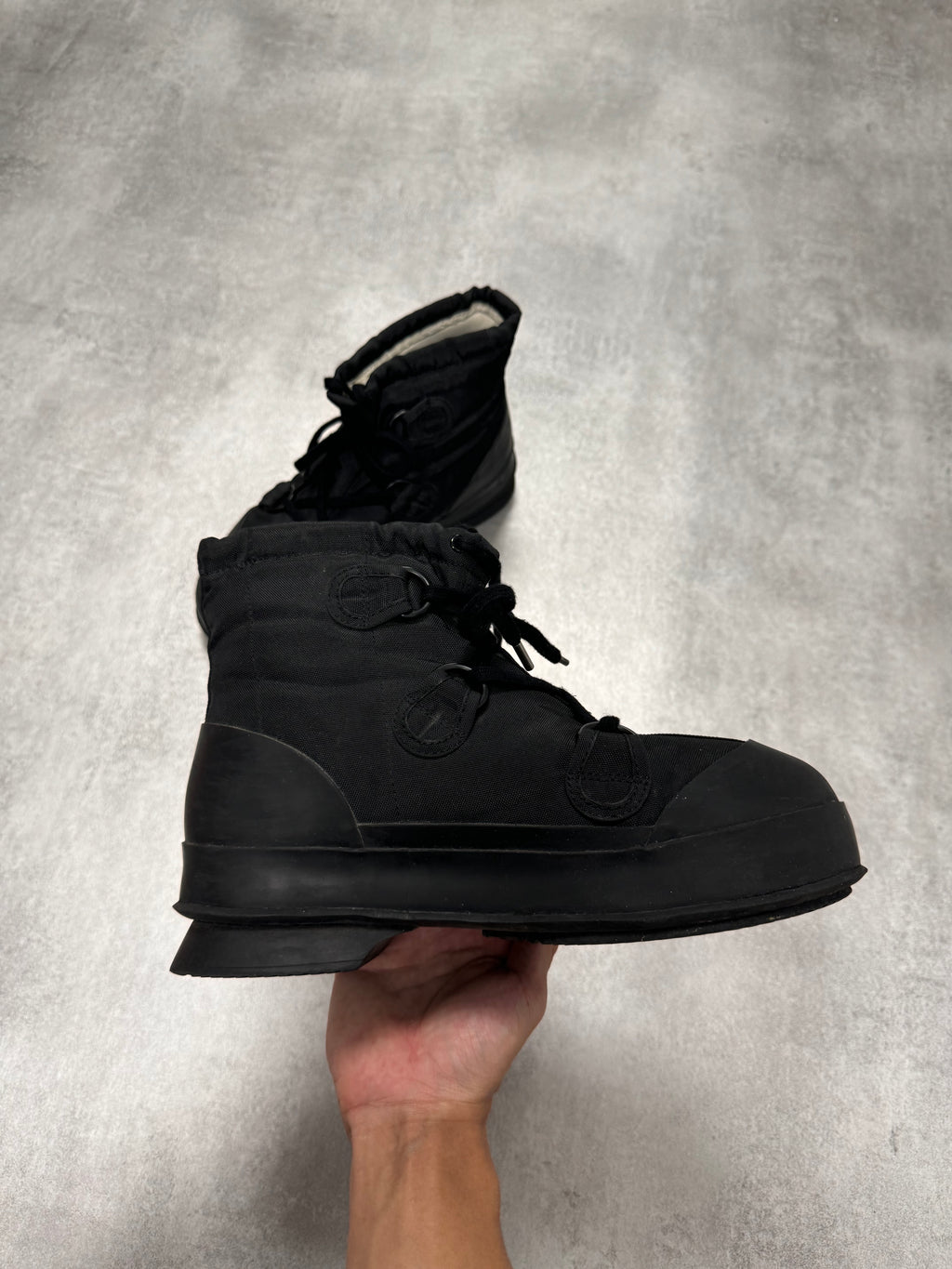 Acne Studios Chunky Lace Up Black Boots