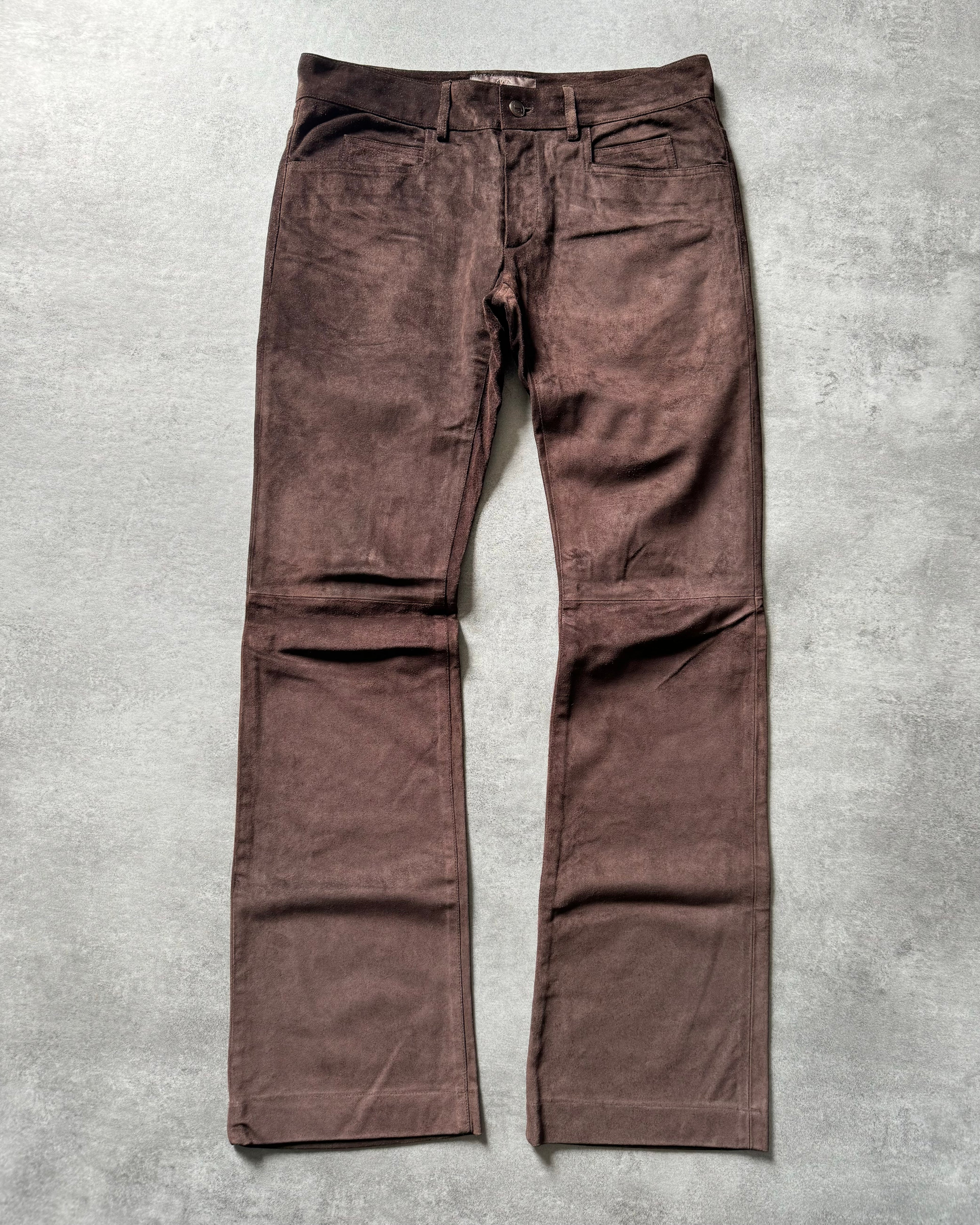 Roberto Cavalli Brown Leather Soft Pants (M) - 5