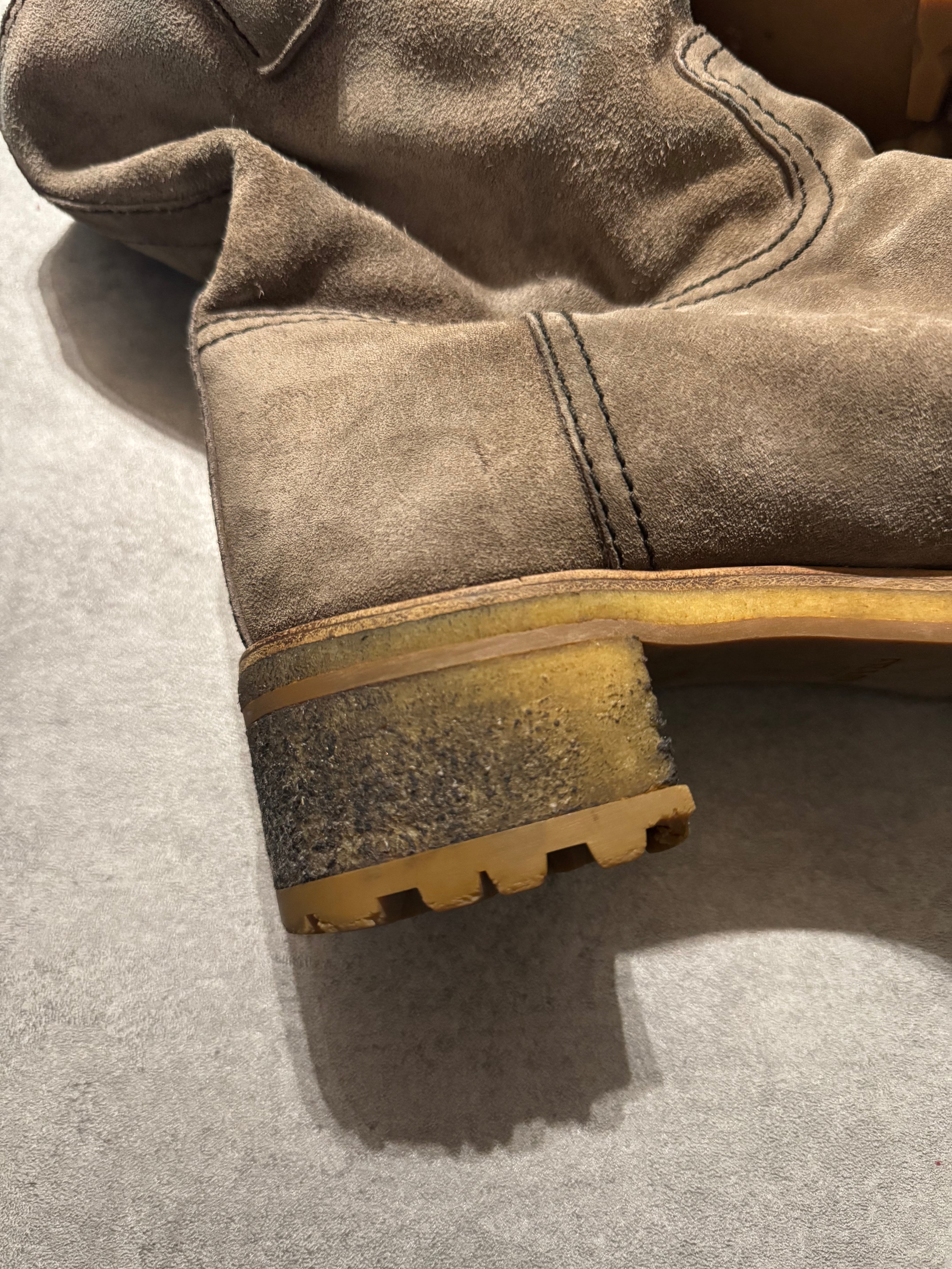 Prada Beige Suede Leather Boots