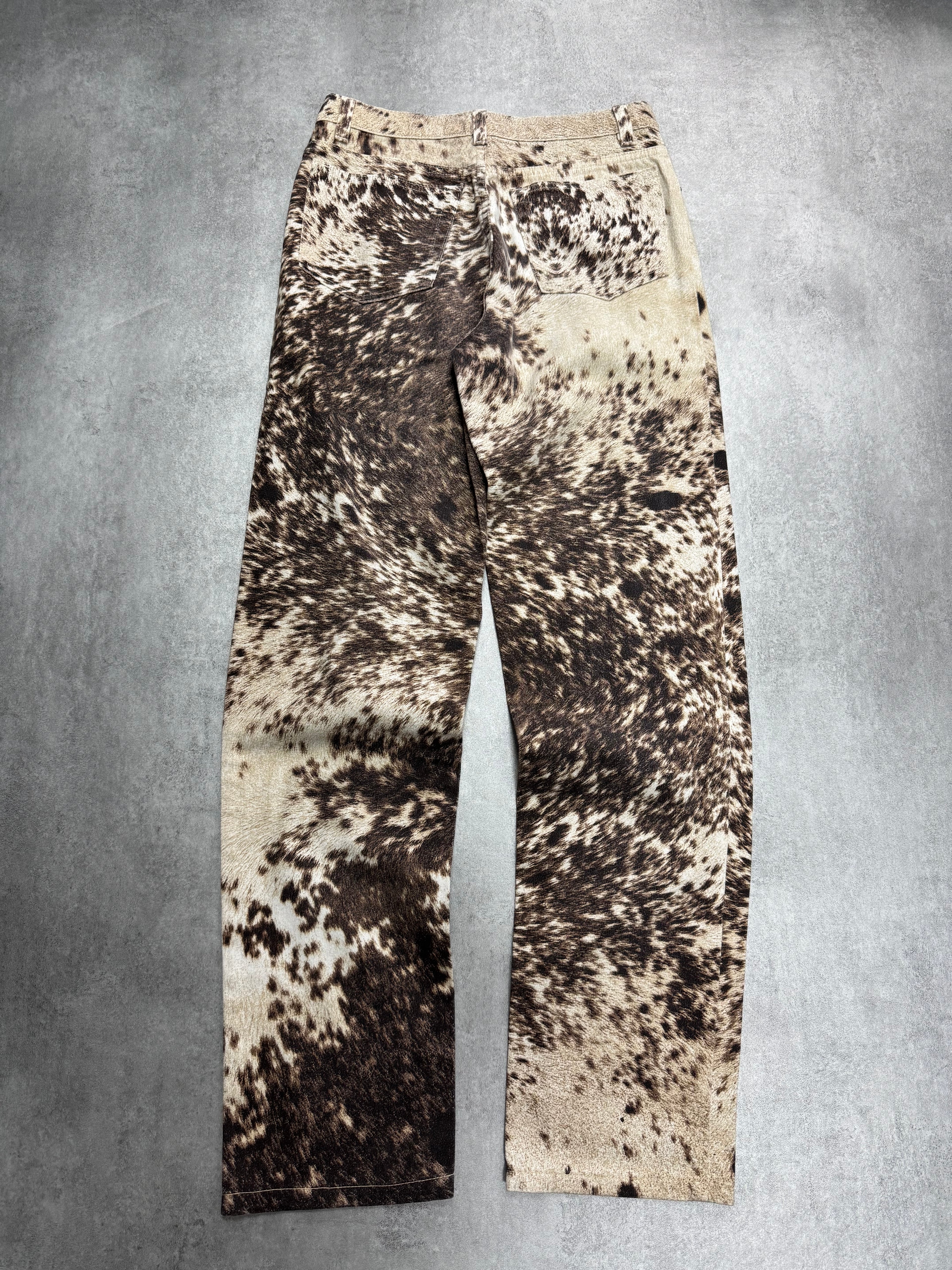 FW1999 Roberto Cavalli Furry Cowprint Movement Pants