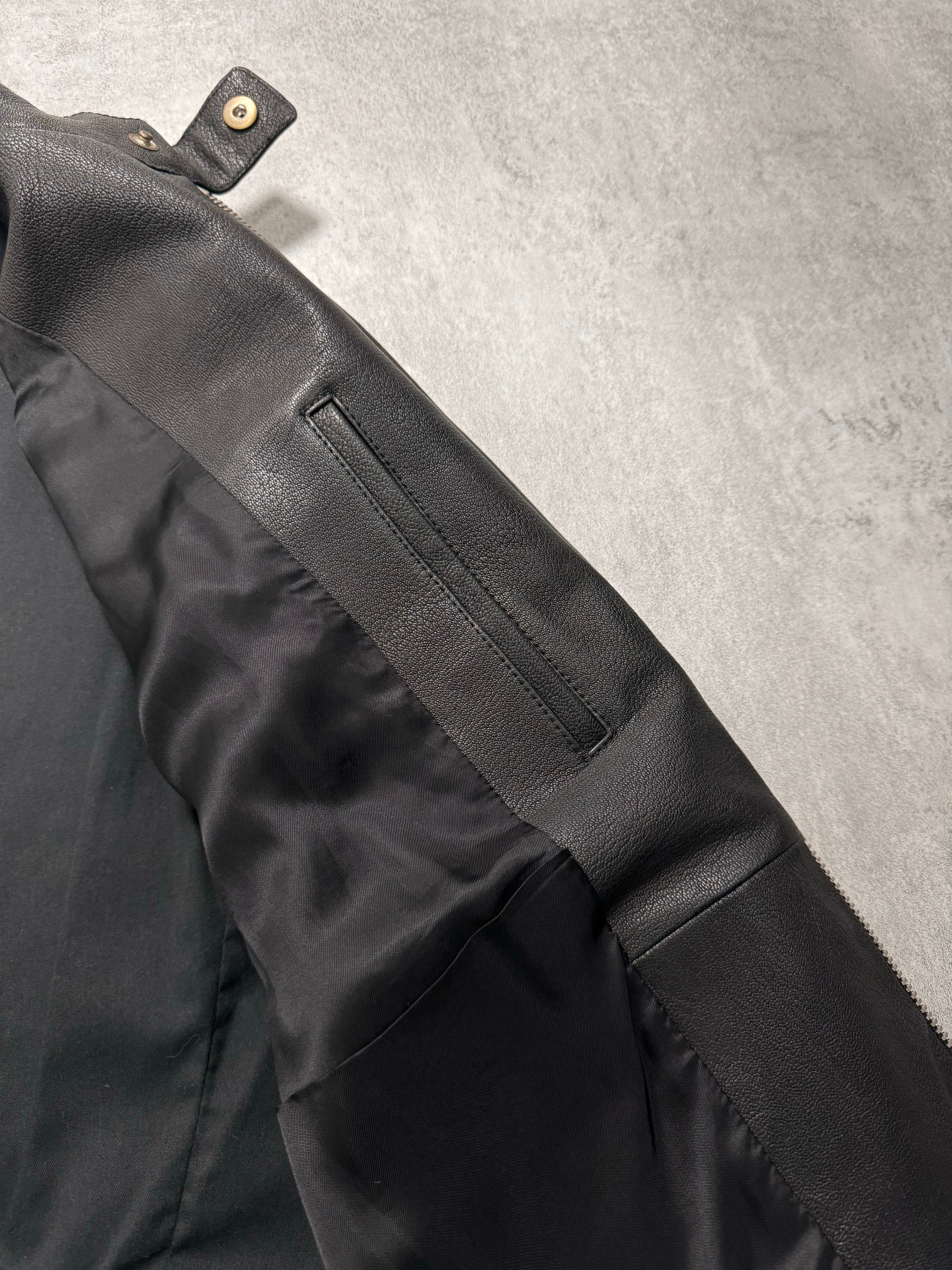 Maison Margiela 5-Zip Grain Leather Biker Jacket (M)